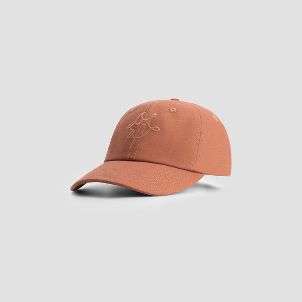 Monogram Washed Canvas Cap - Burnt Coral