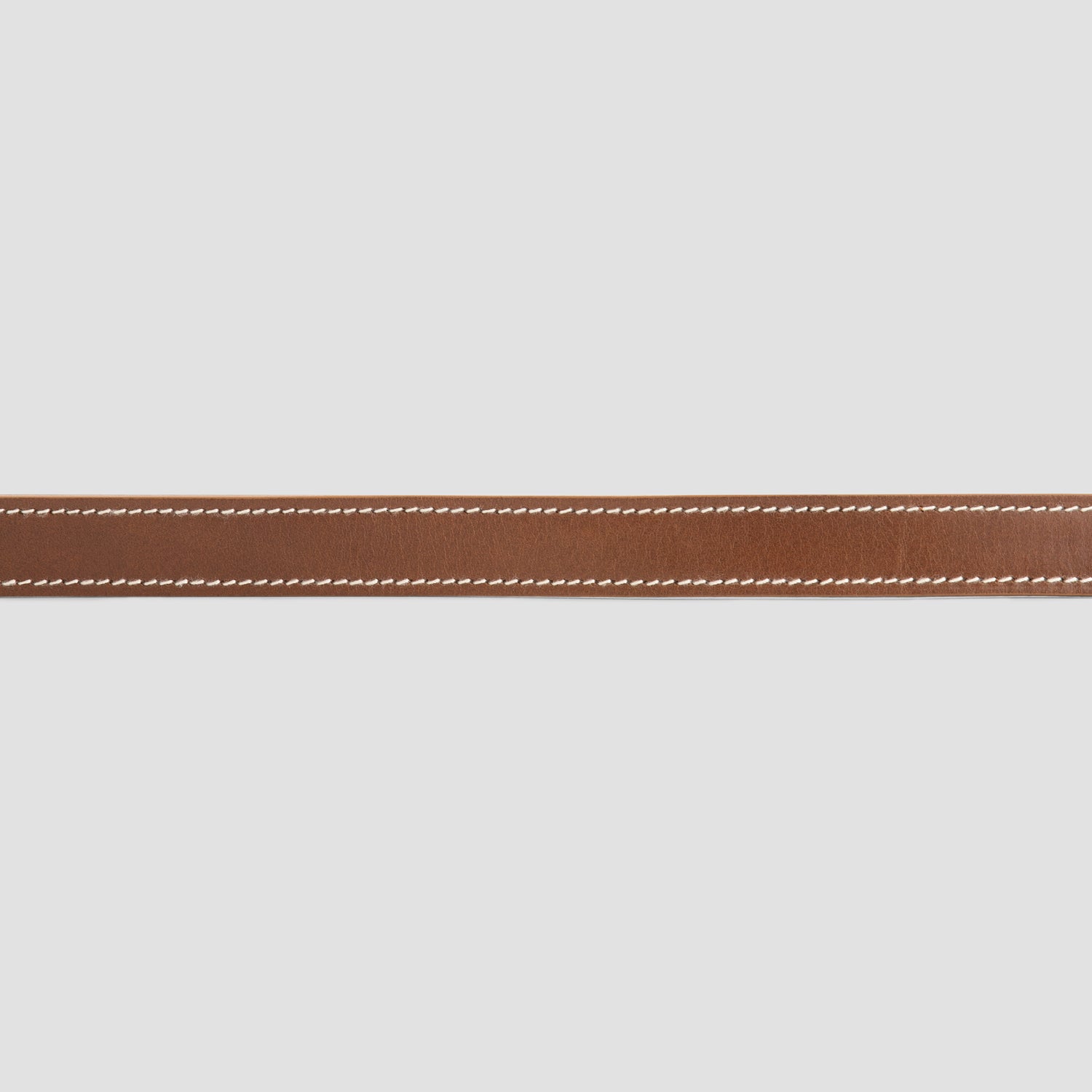 Contrast Stitch Leather Belt - Medal Bronze