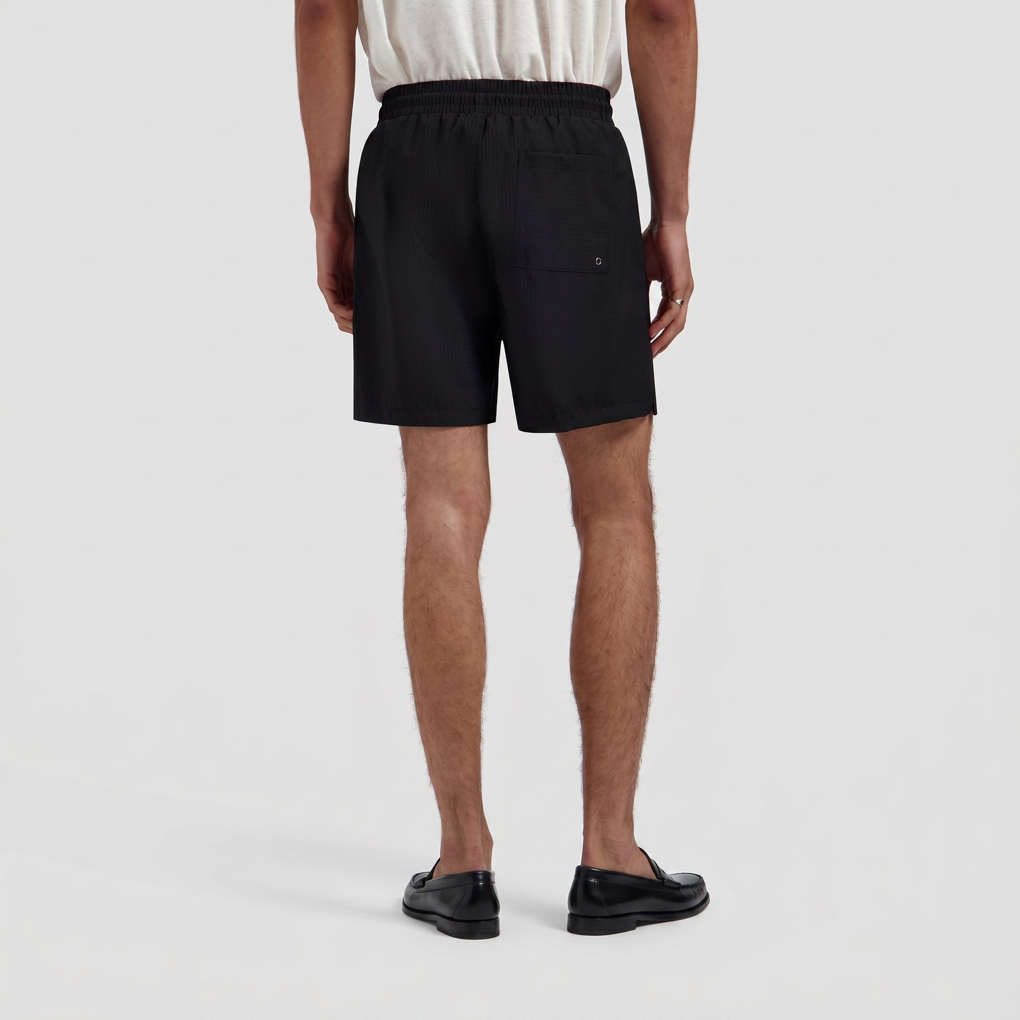 Texture Regular Swim Shorts - Black