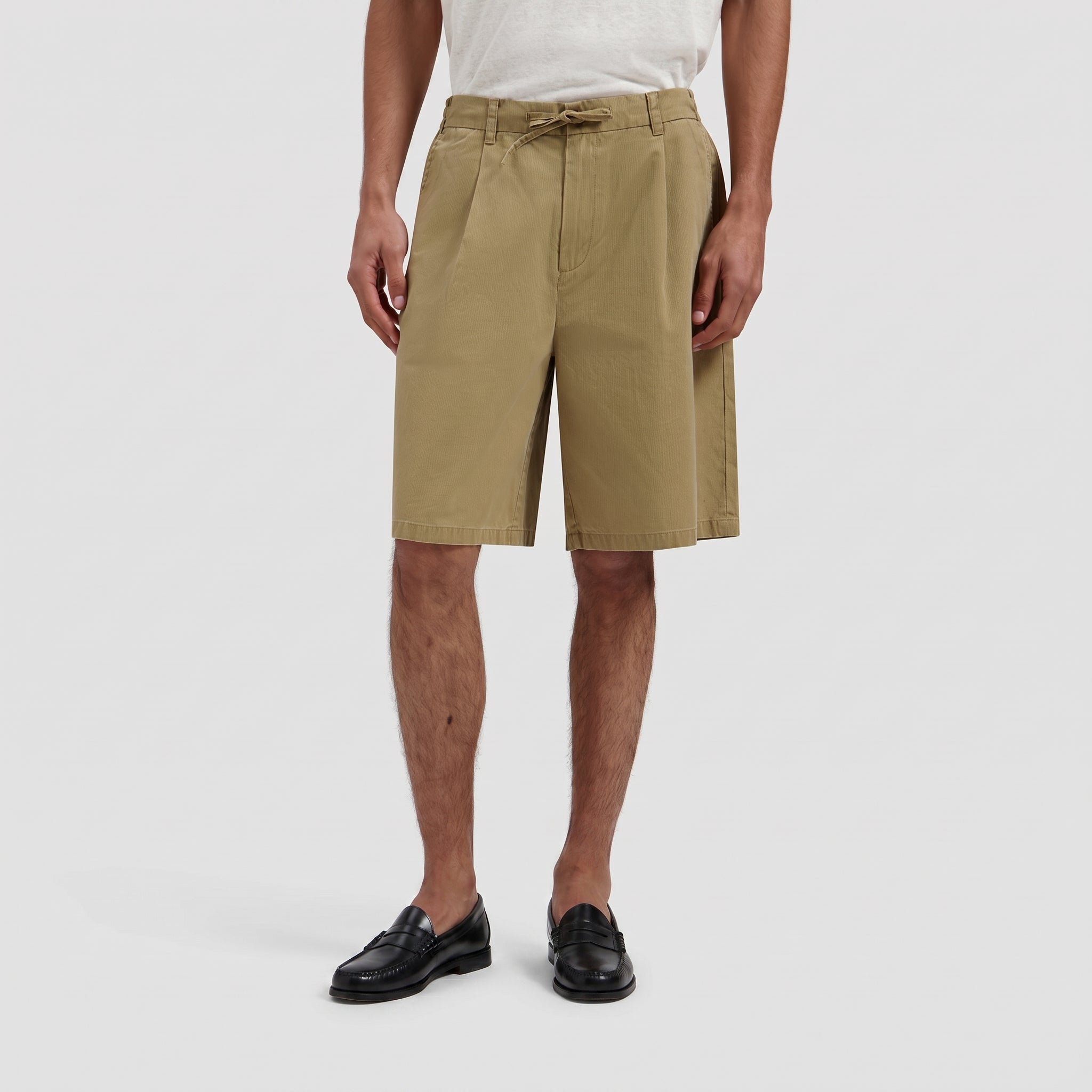 Herringbone Pleated Shorts - Tree House