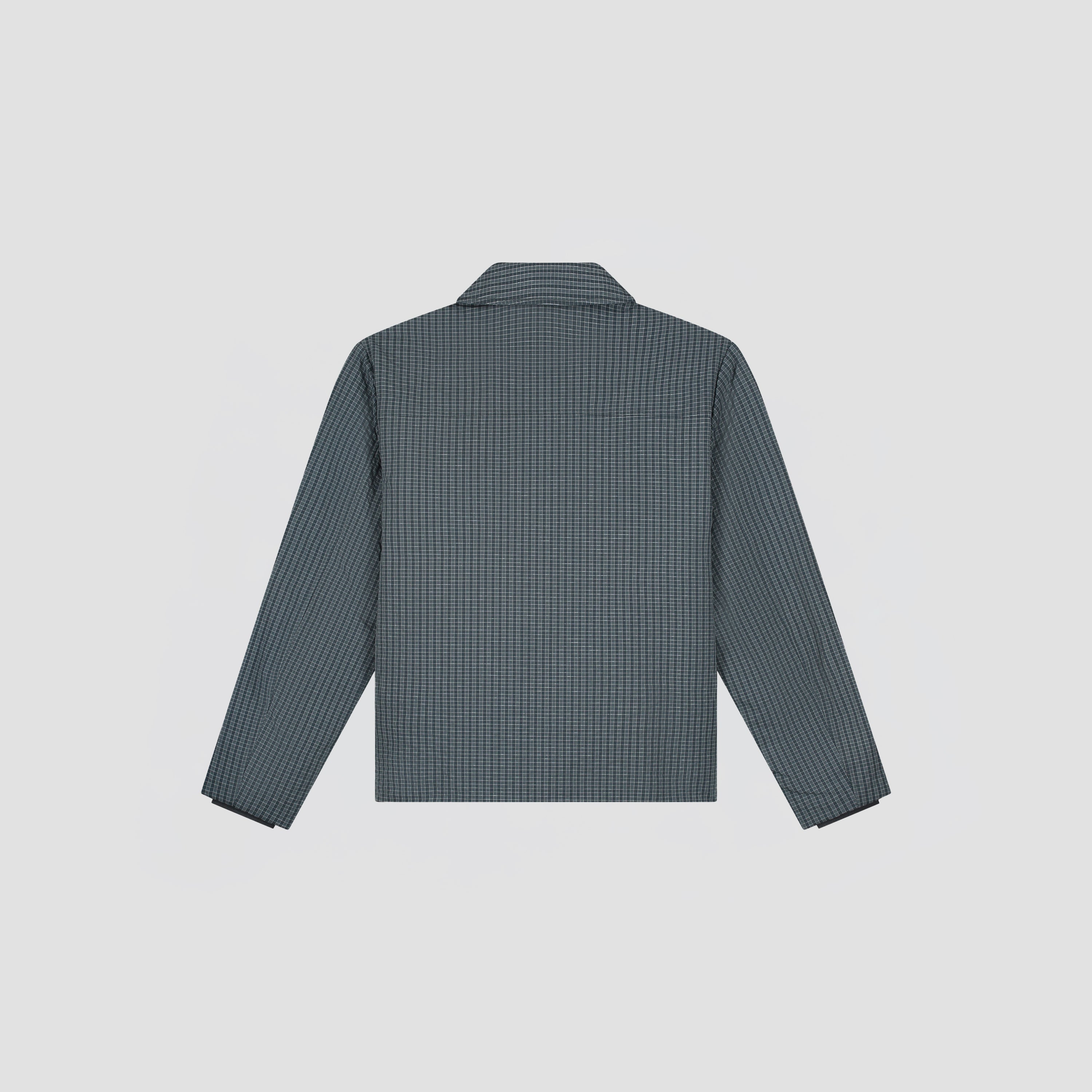 Checked Padded Coach Jacket - Navy