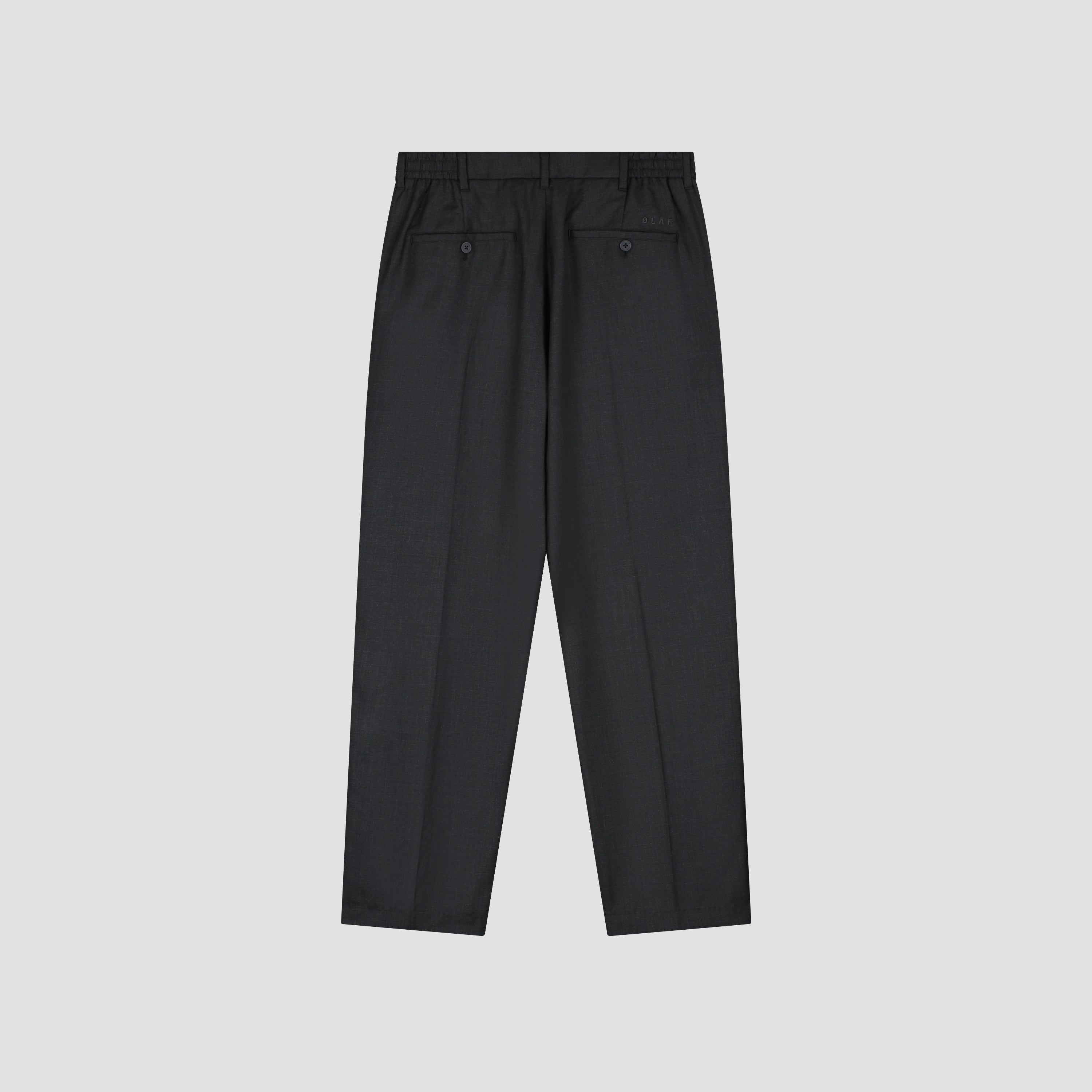 Regular Wool Blend Pleated Pant - Charcoal