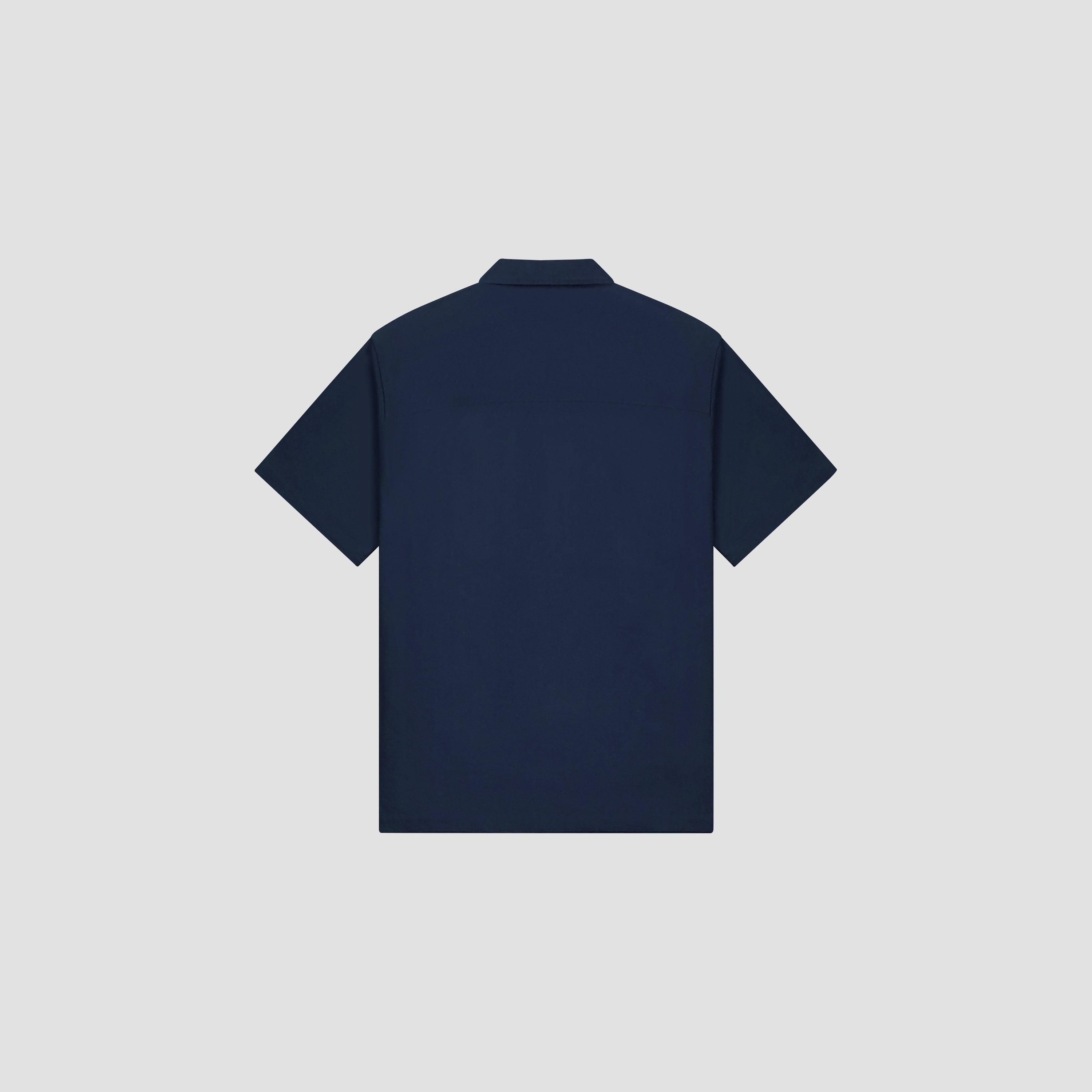 Seersucker Camp Shirt - Navy