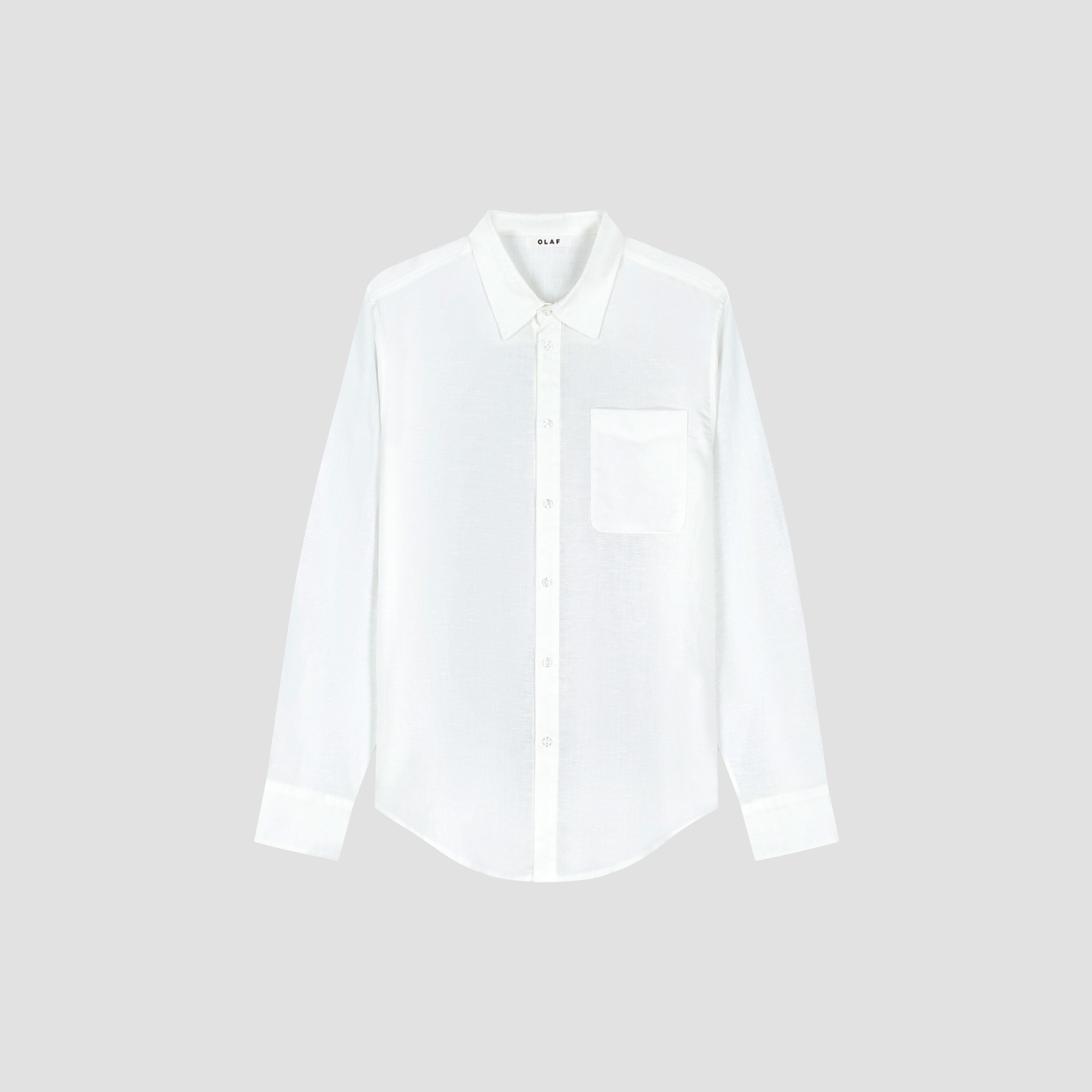 Linen Blend Relaxed Shirt - Optical White