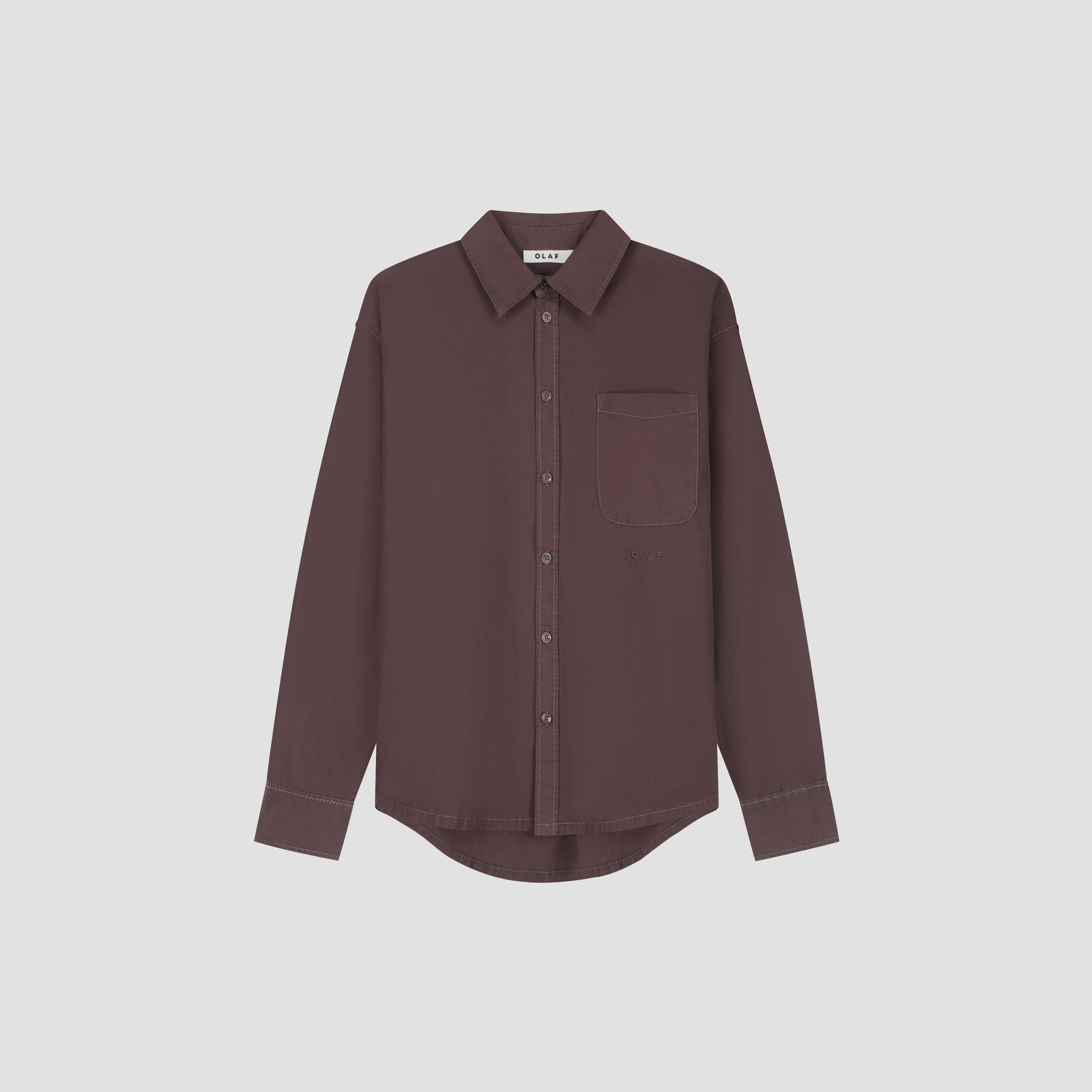 Washed Oversized Shirt - Chocolate Plum