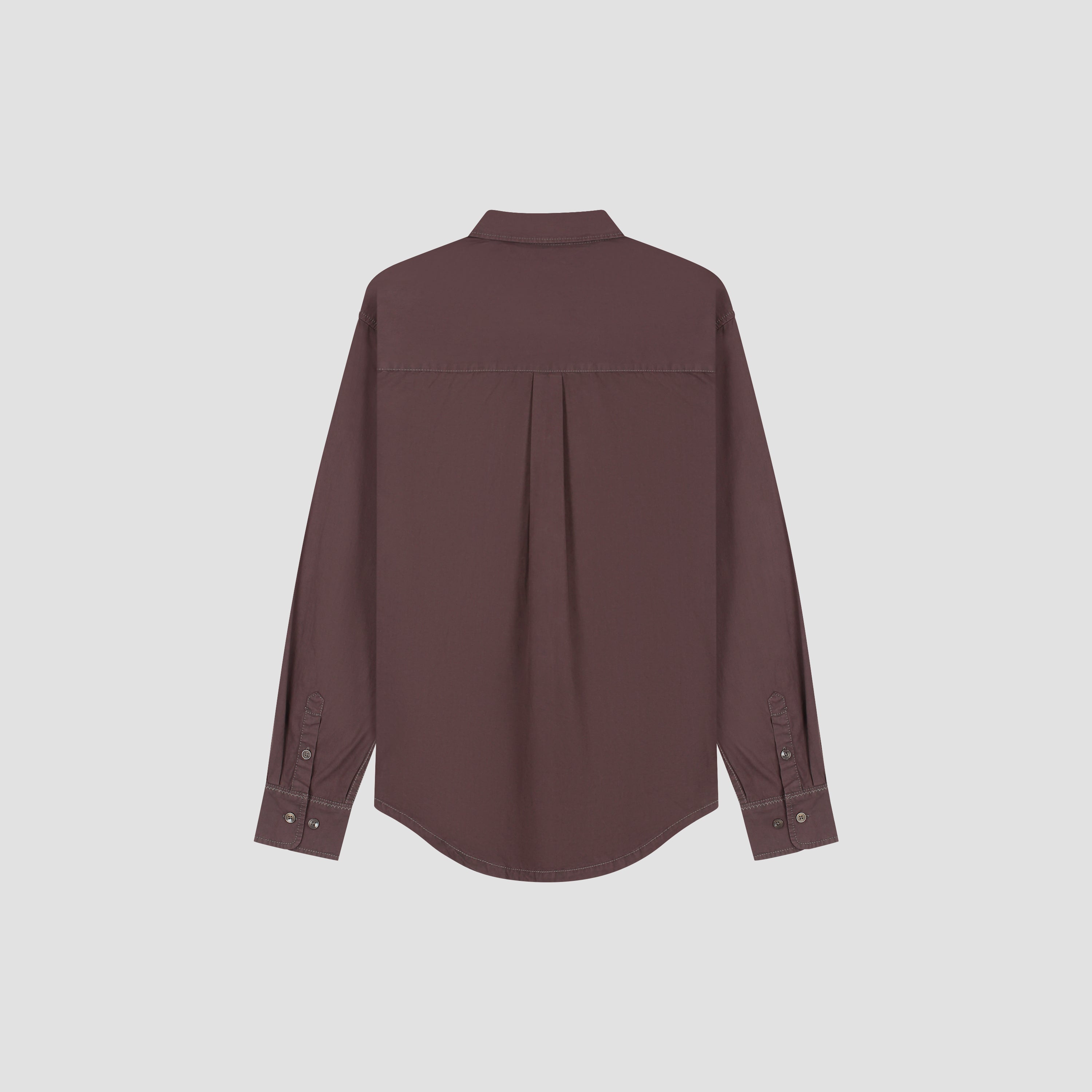 Washed Oversized Shirt - Chocolate Plum