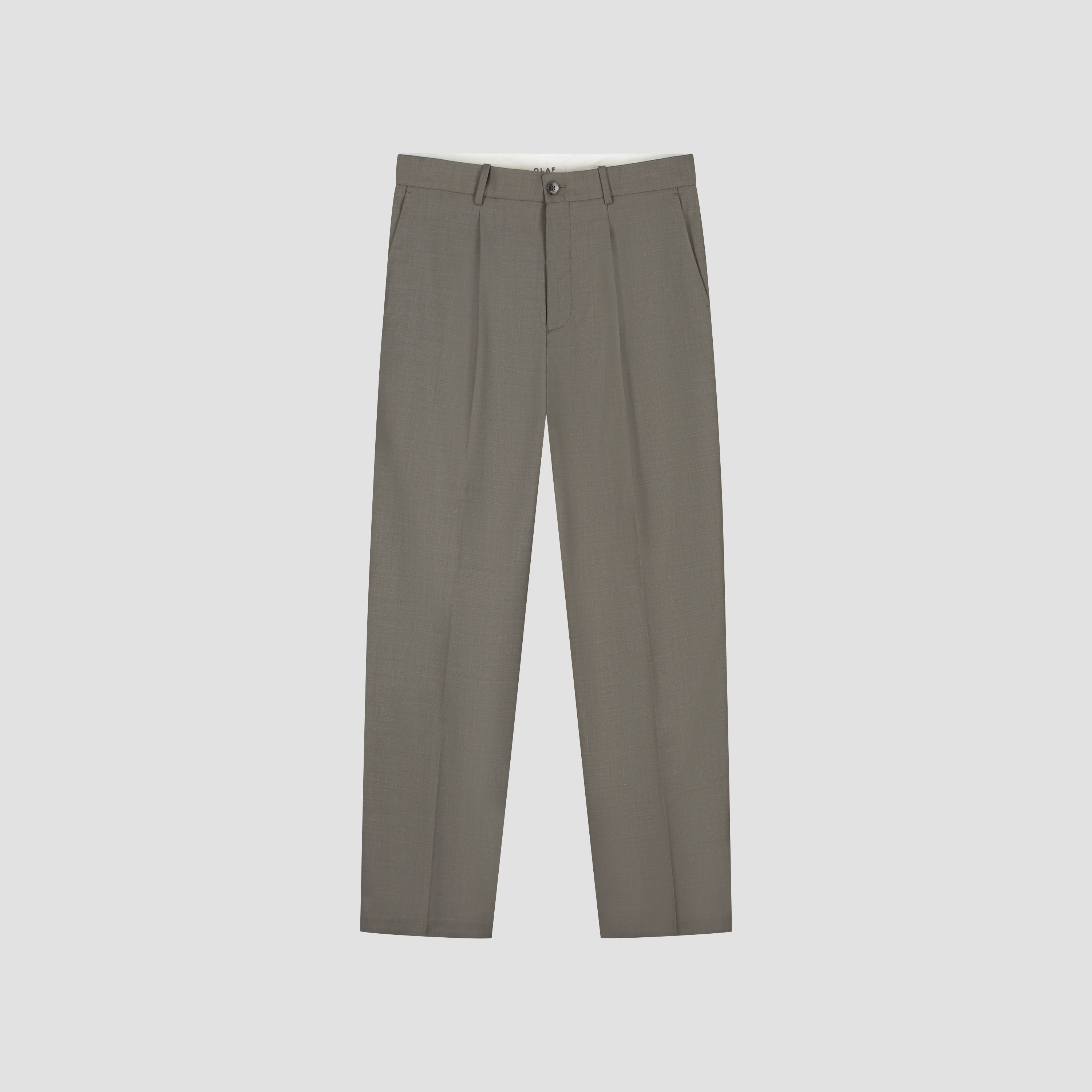 Regular Wool Pleated Pant - Chocolate Chip