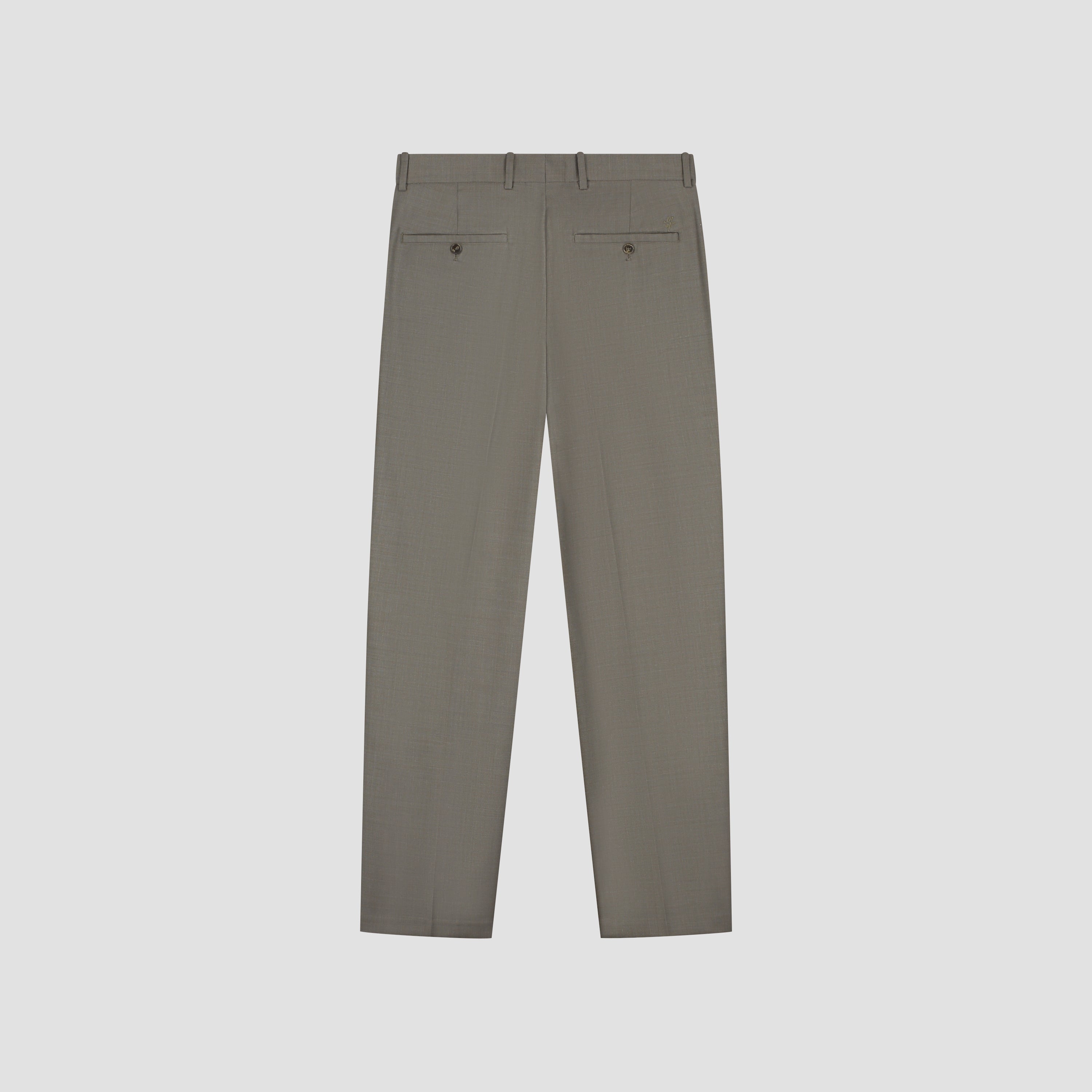Regular Wool Pleated Pant - Chocolate Chip
