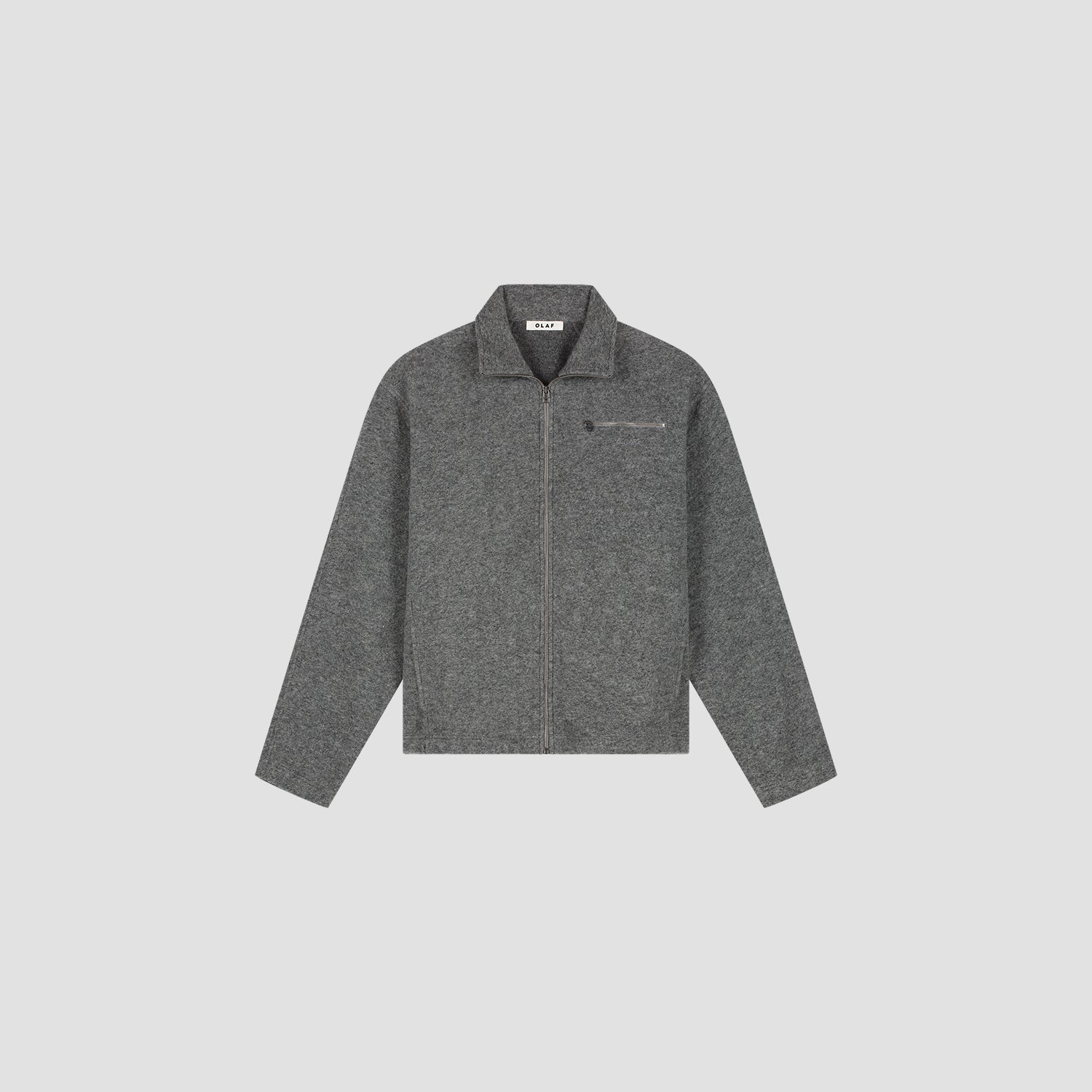 Wool Fleece Zip Jacket - Sharkskin