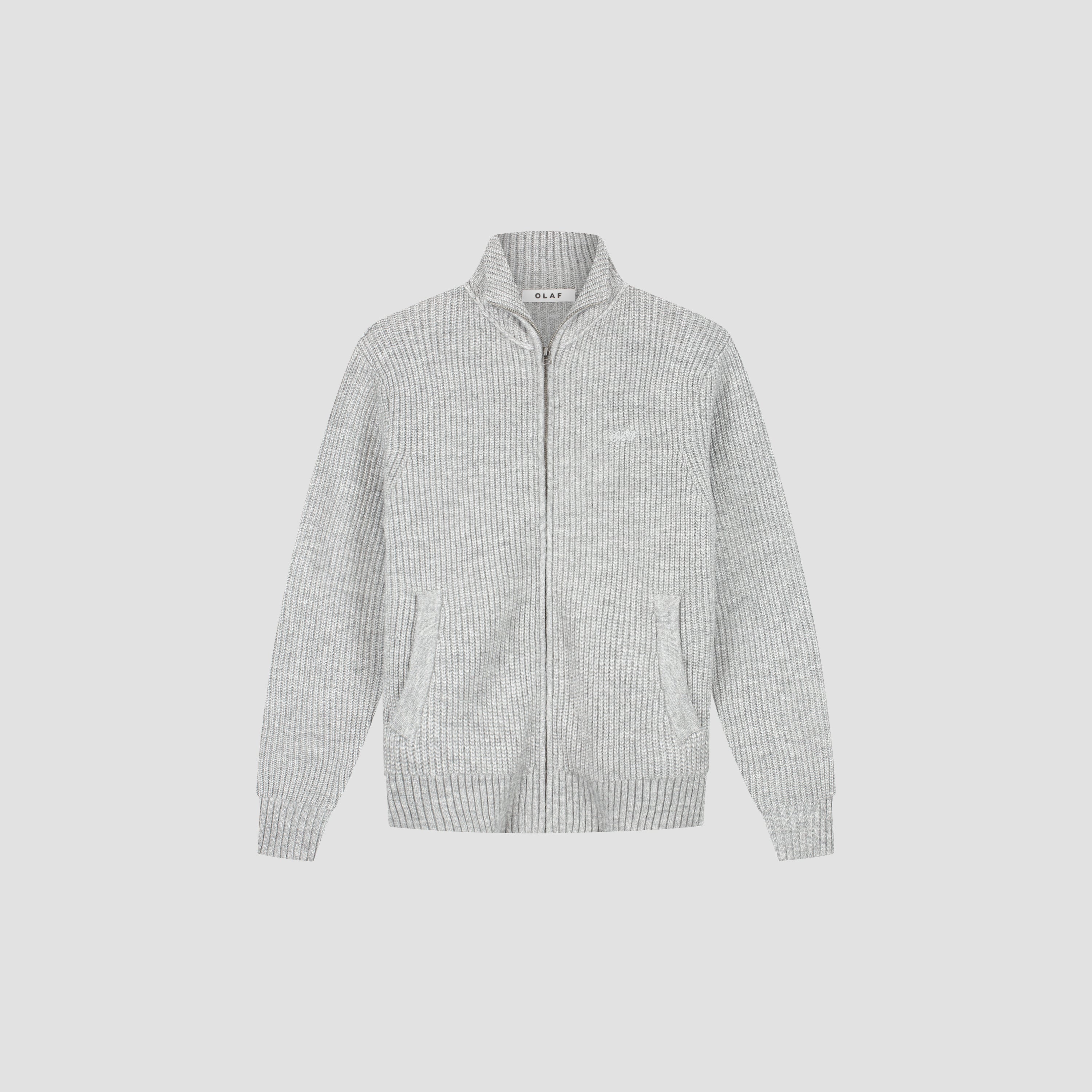 Signature Zip Knitted Mockneck - Sharkskin