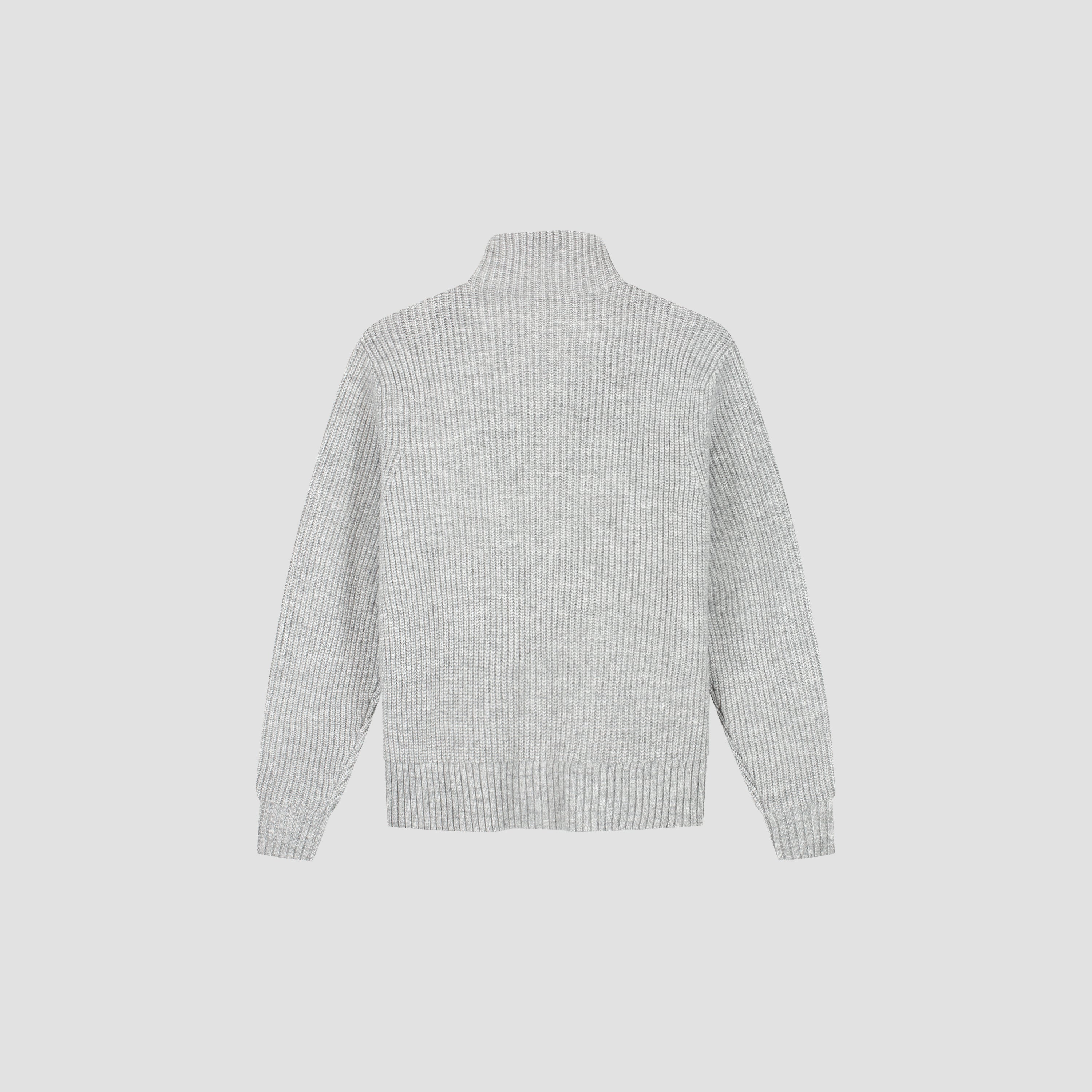 Signature Zip Knitted Mockneck - Sharkskin