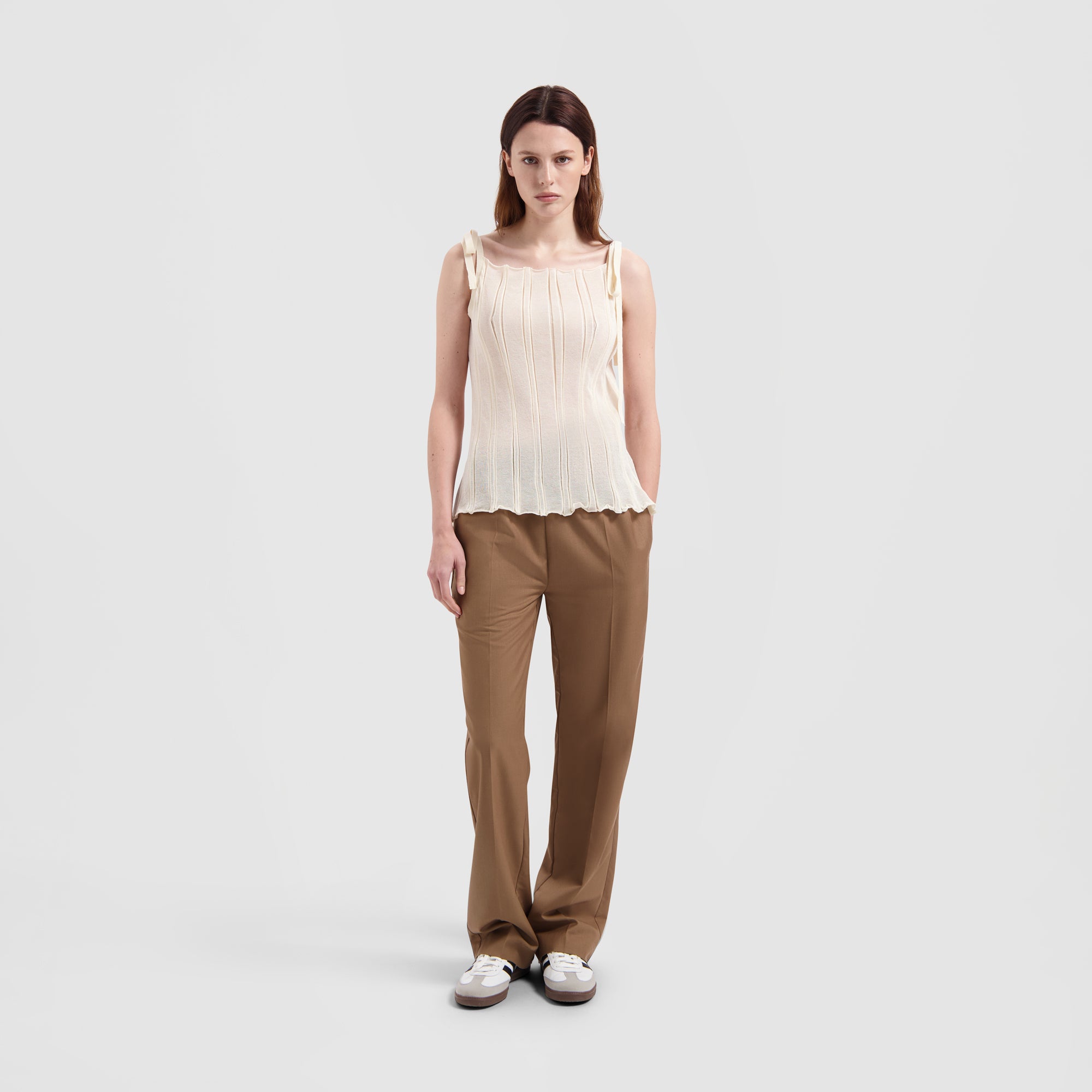 WMN Elasticated Pants - Light Brown