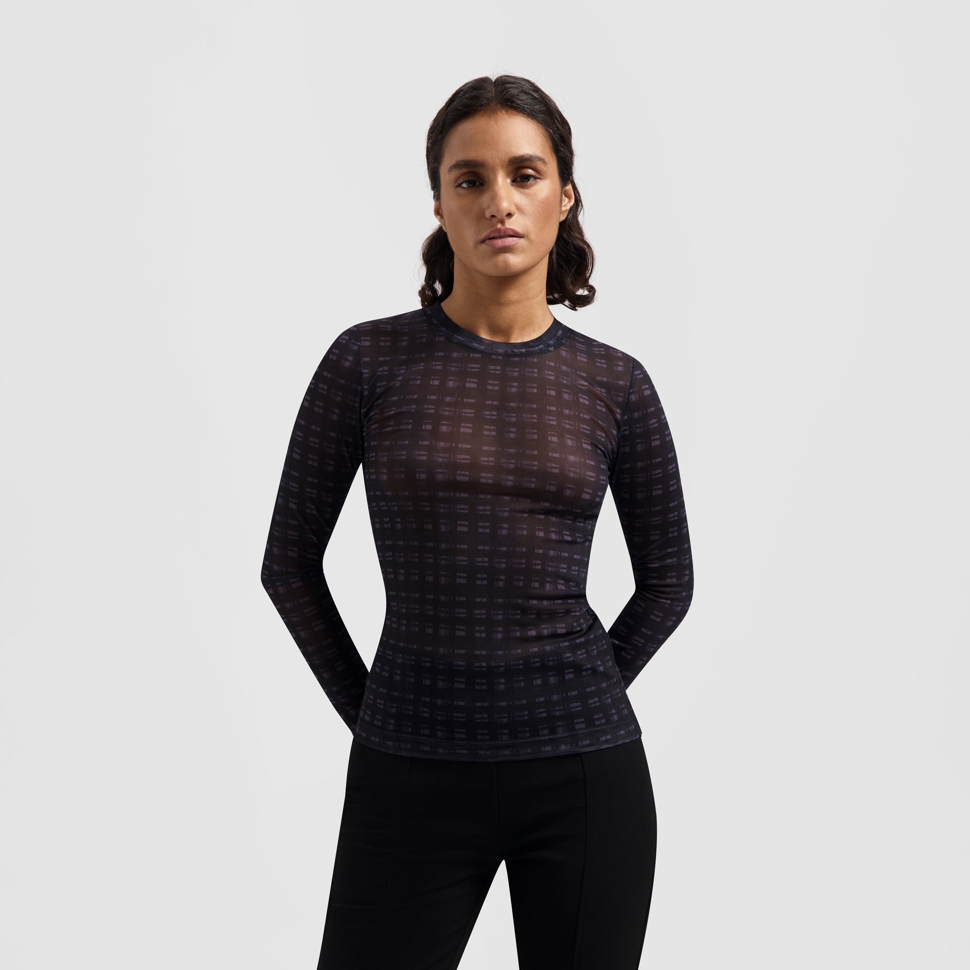 WMN Window Check Top - Black