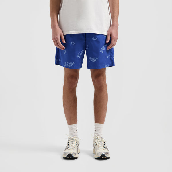 Wavy AOP Swim Shorts - Blue