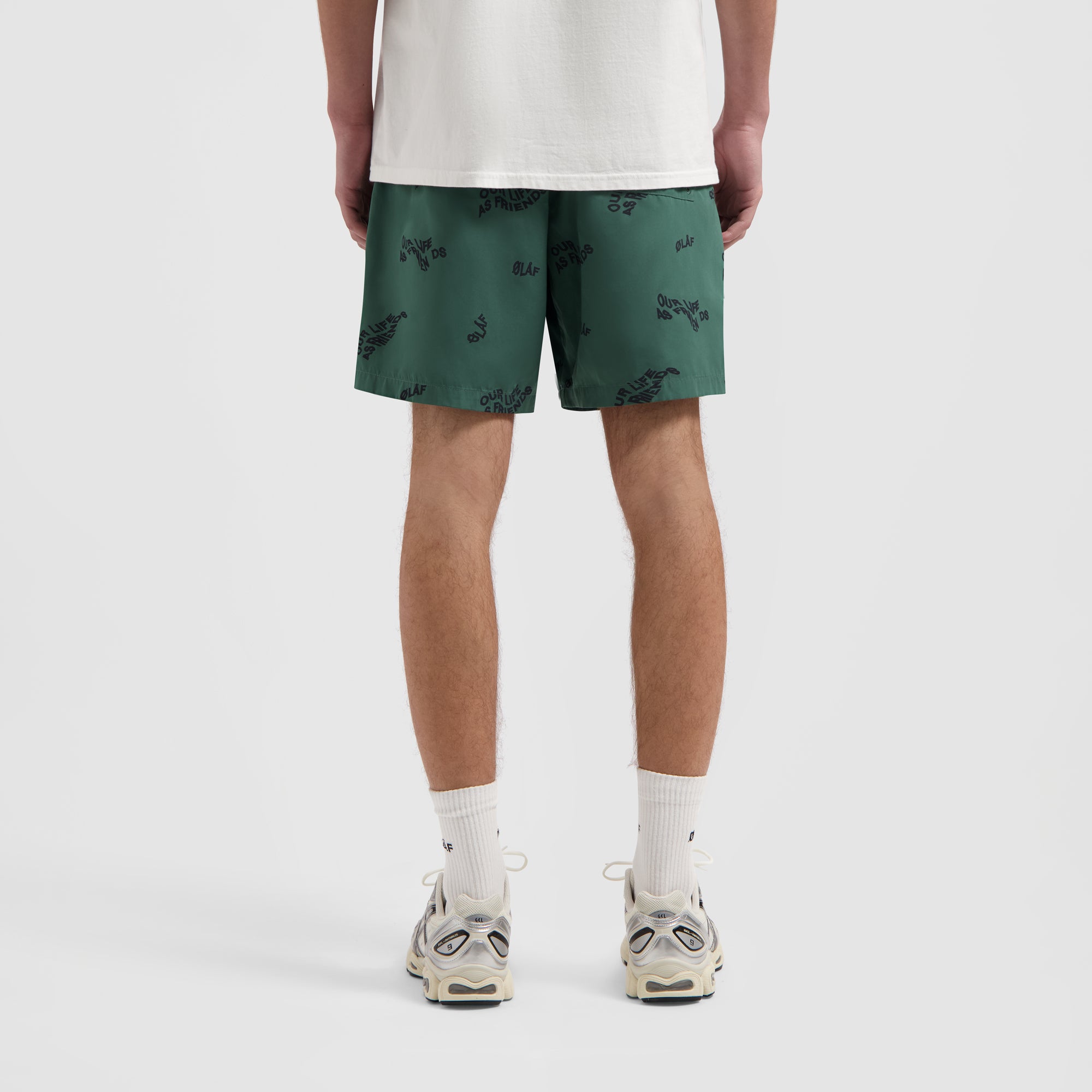 Wavy AOP Swim Shorts - Washed Green