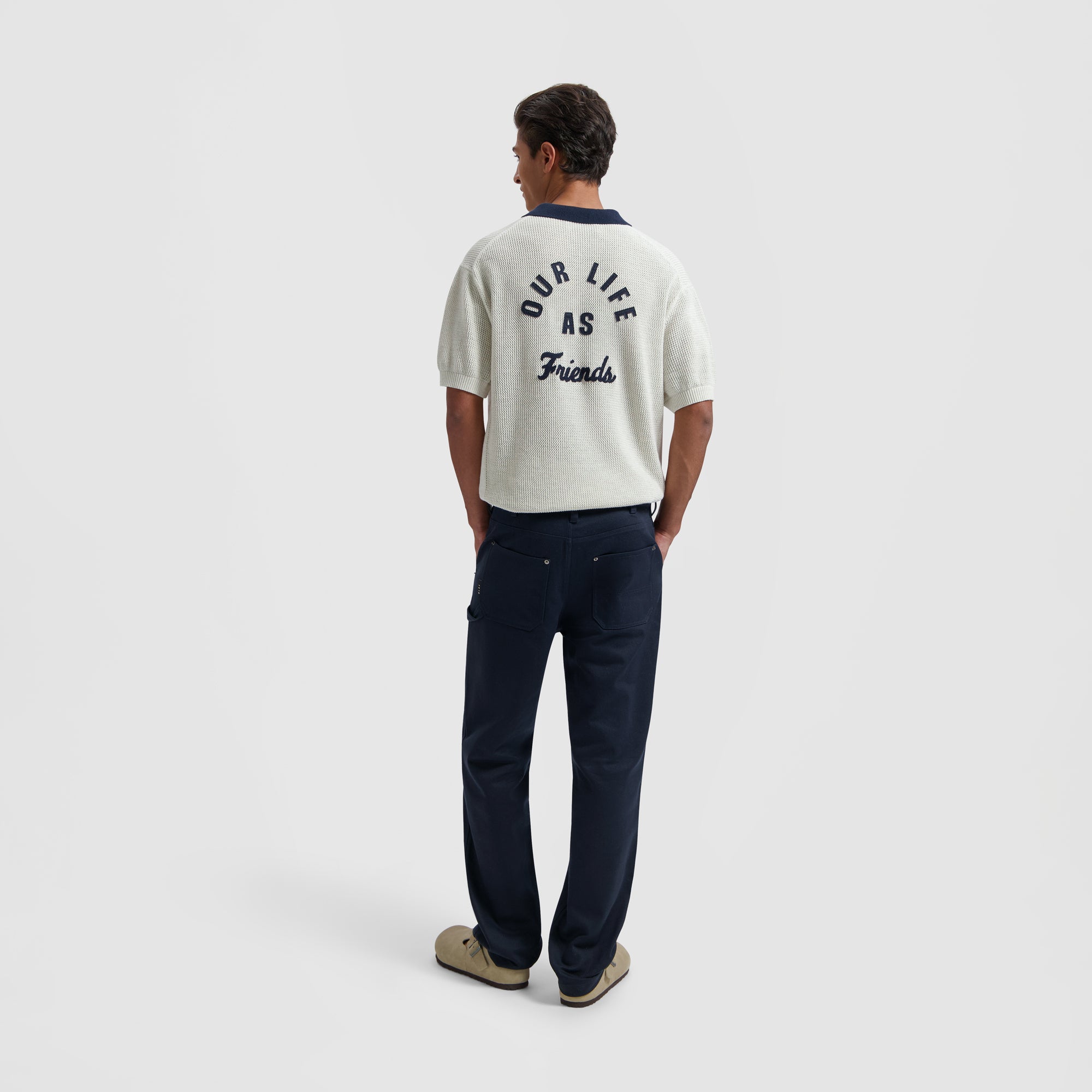 Varsity Polo SS Knit - Off White