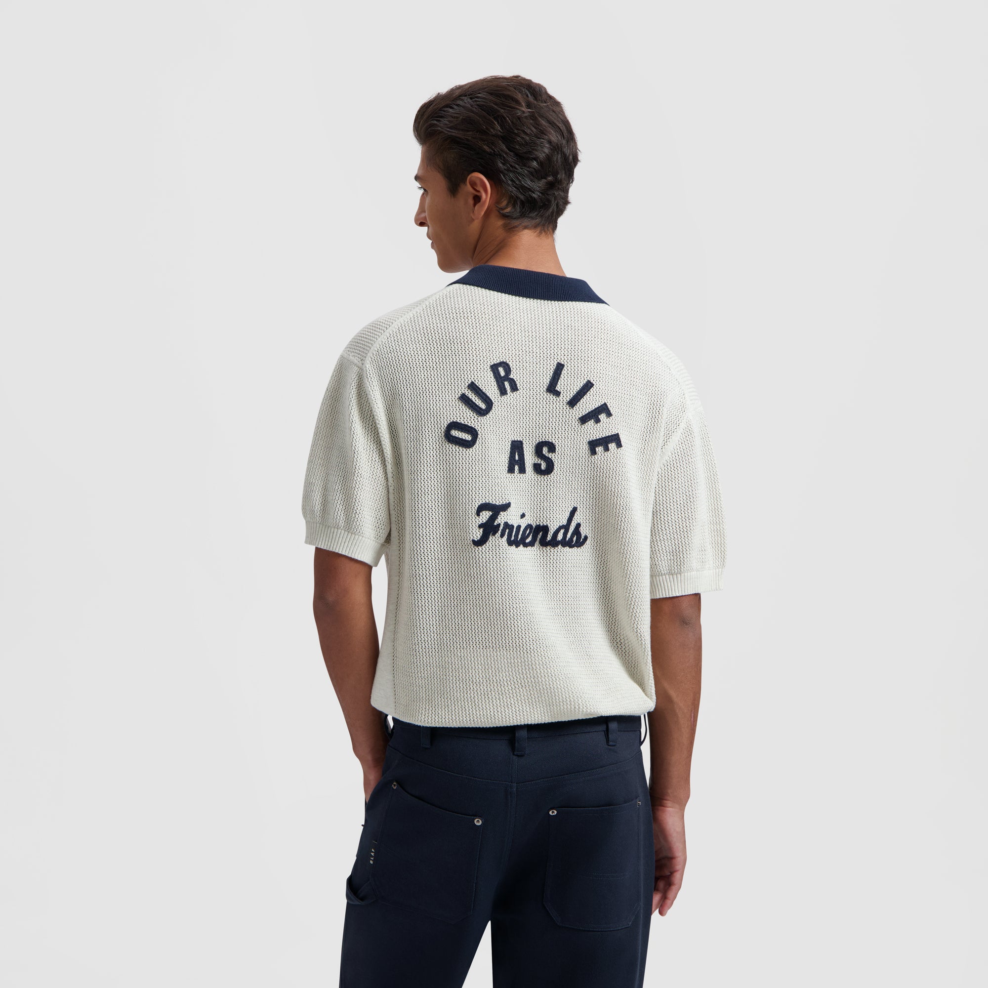Varsity Polo SS Knit - Off White