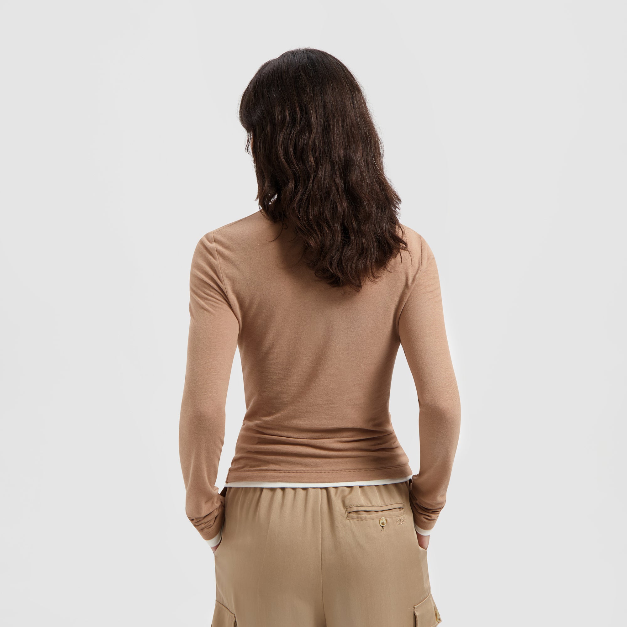 Retro Logo Double Layer LS Top - Cinnamon Brown