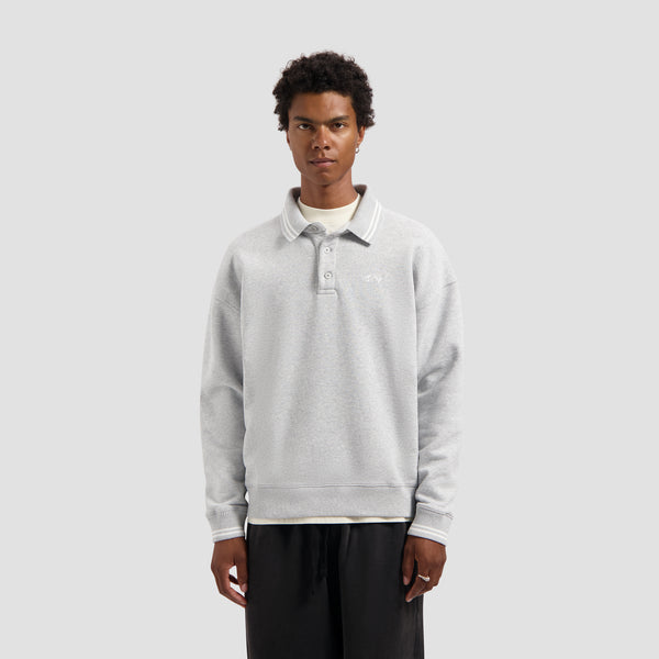 Tipping Detail Oversized Polo - Heather Grey