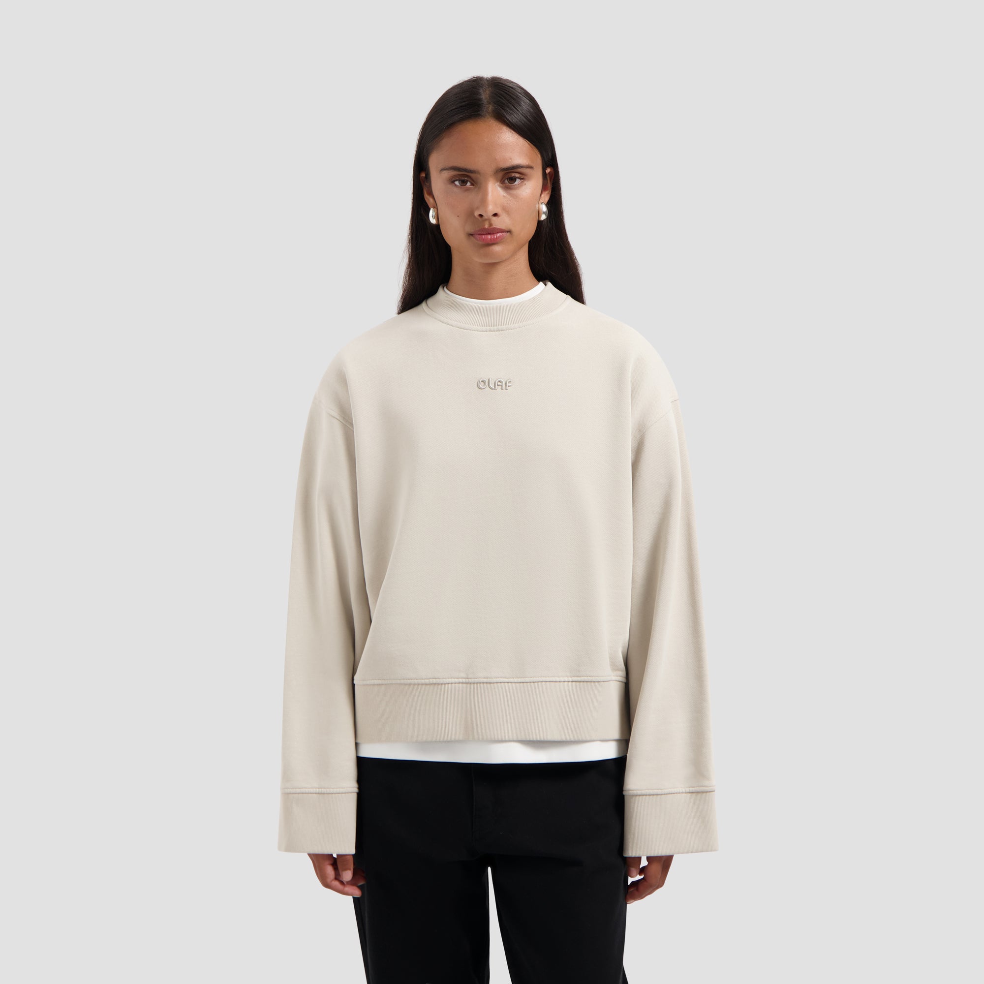 Retro Logo Crewneck - Cement