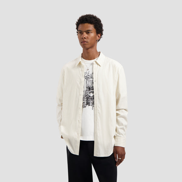 Stitched Striped Relaxed Shirt