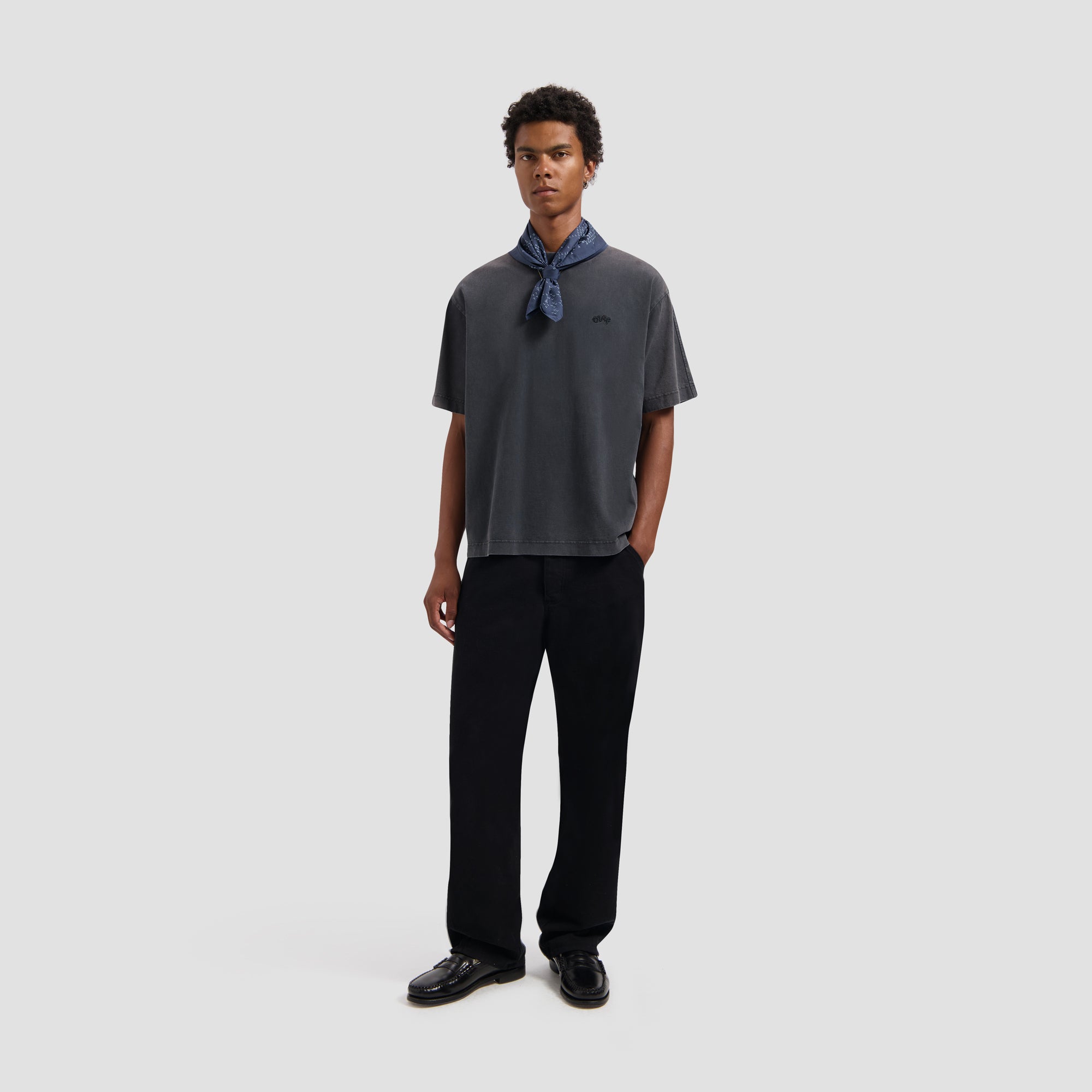 Washed Signature Tee - Charcoal