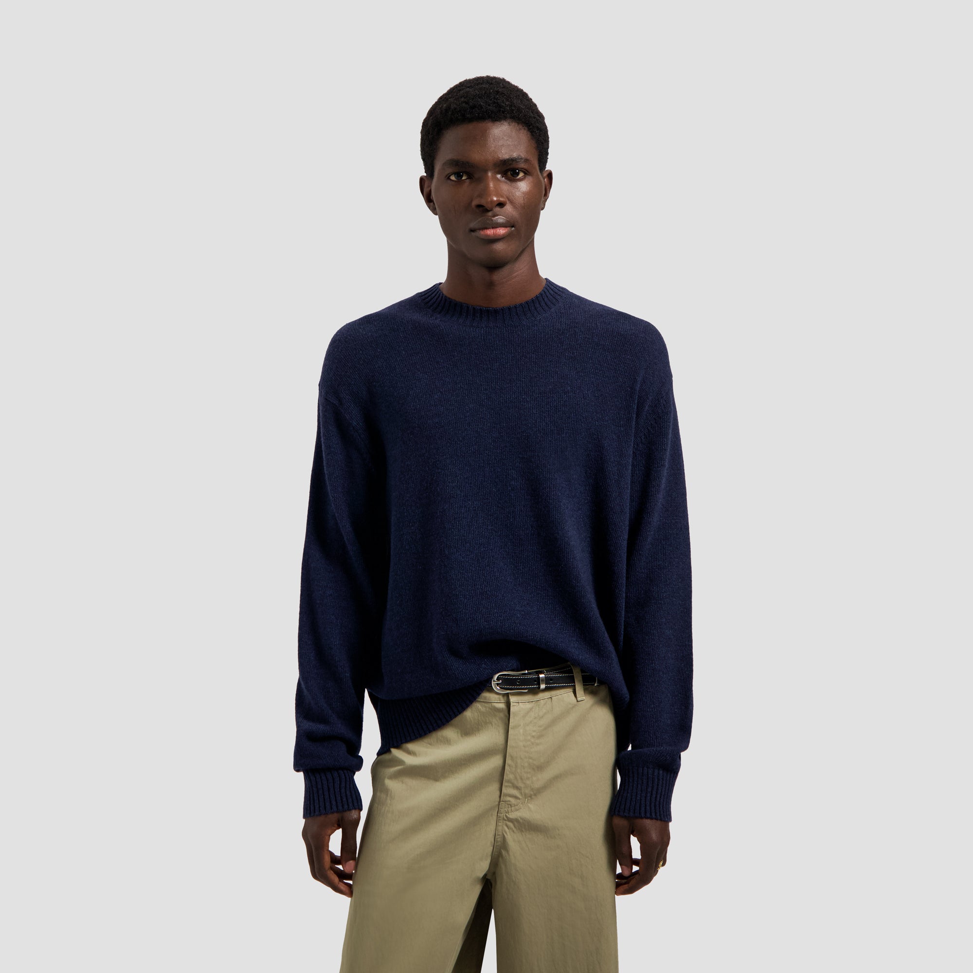 Essential Knitted Crewneck - Navy