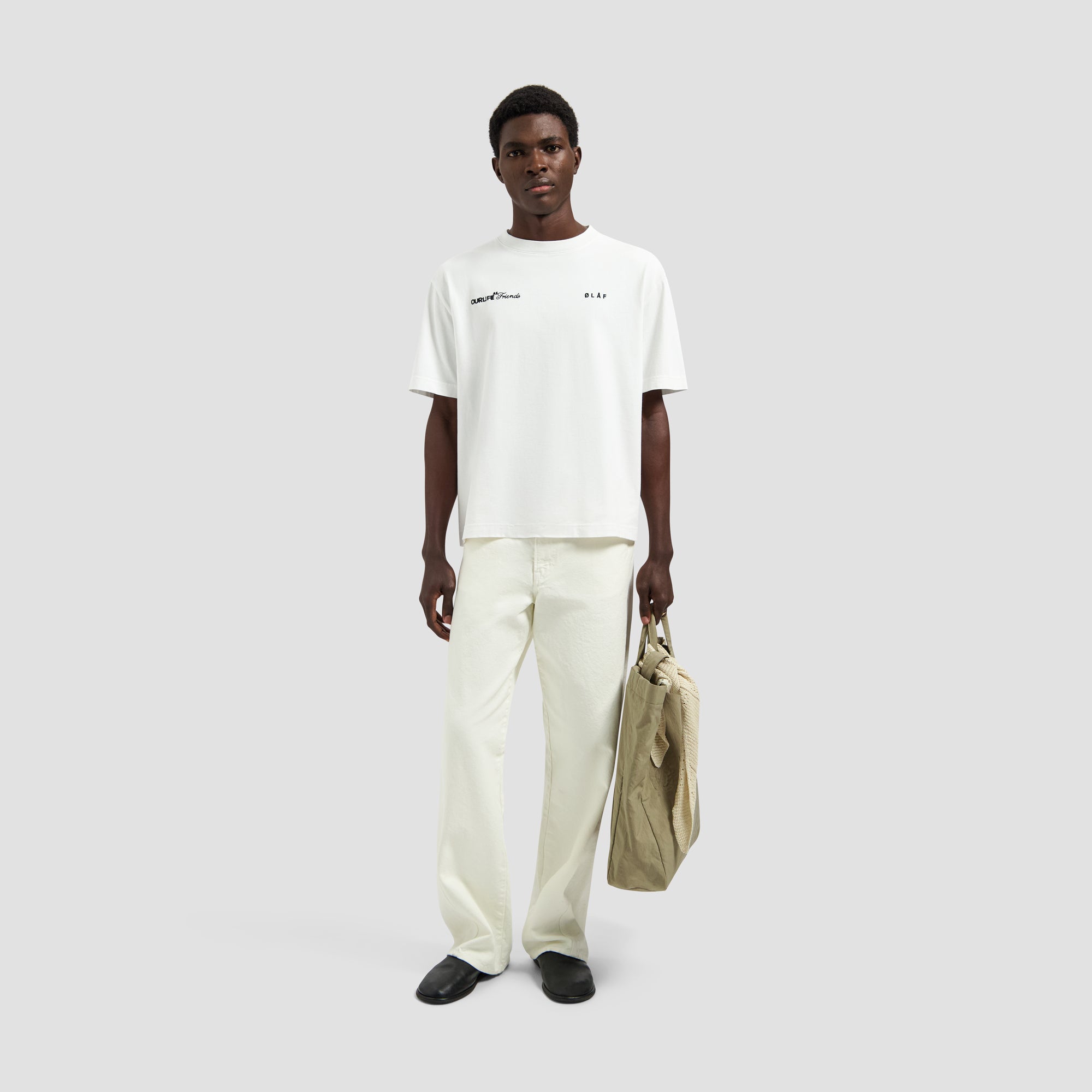 Script Friends Boxy Tee - Optical White