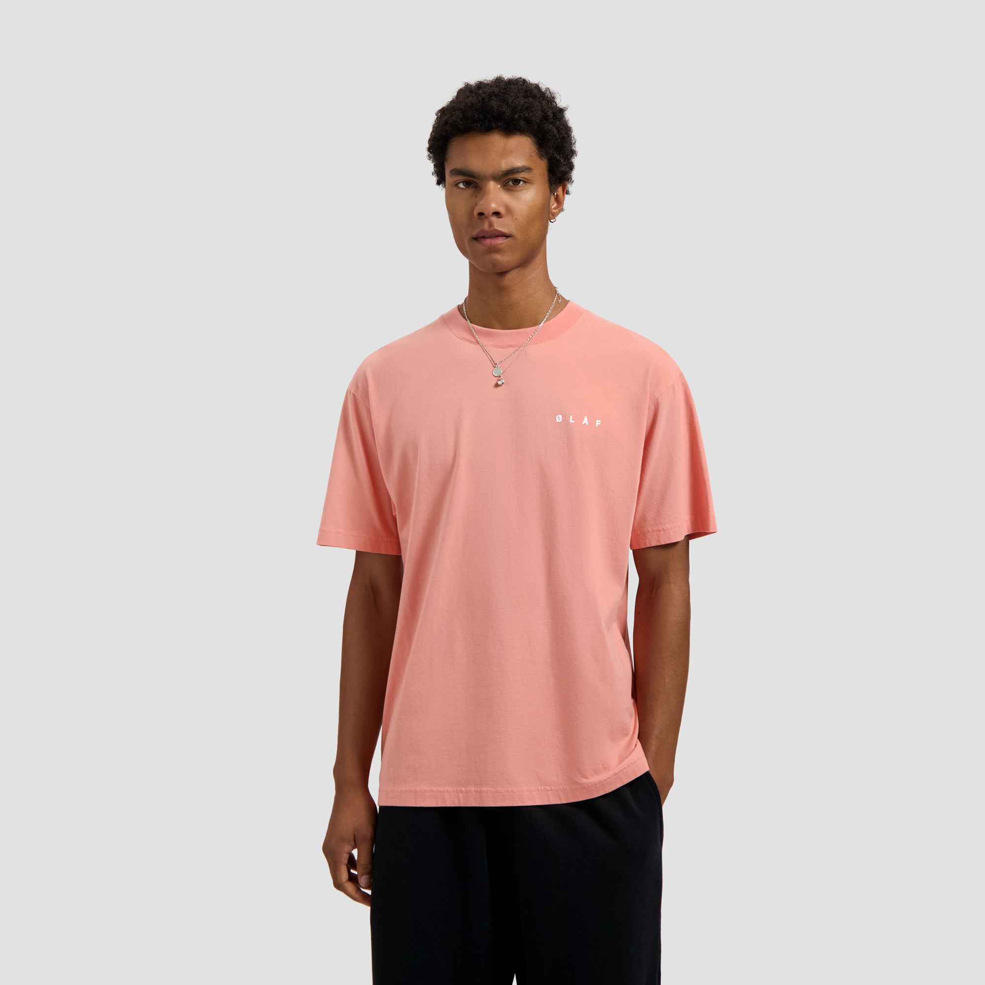 Brushstroke Face Tee - Burnt Coral