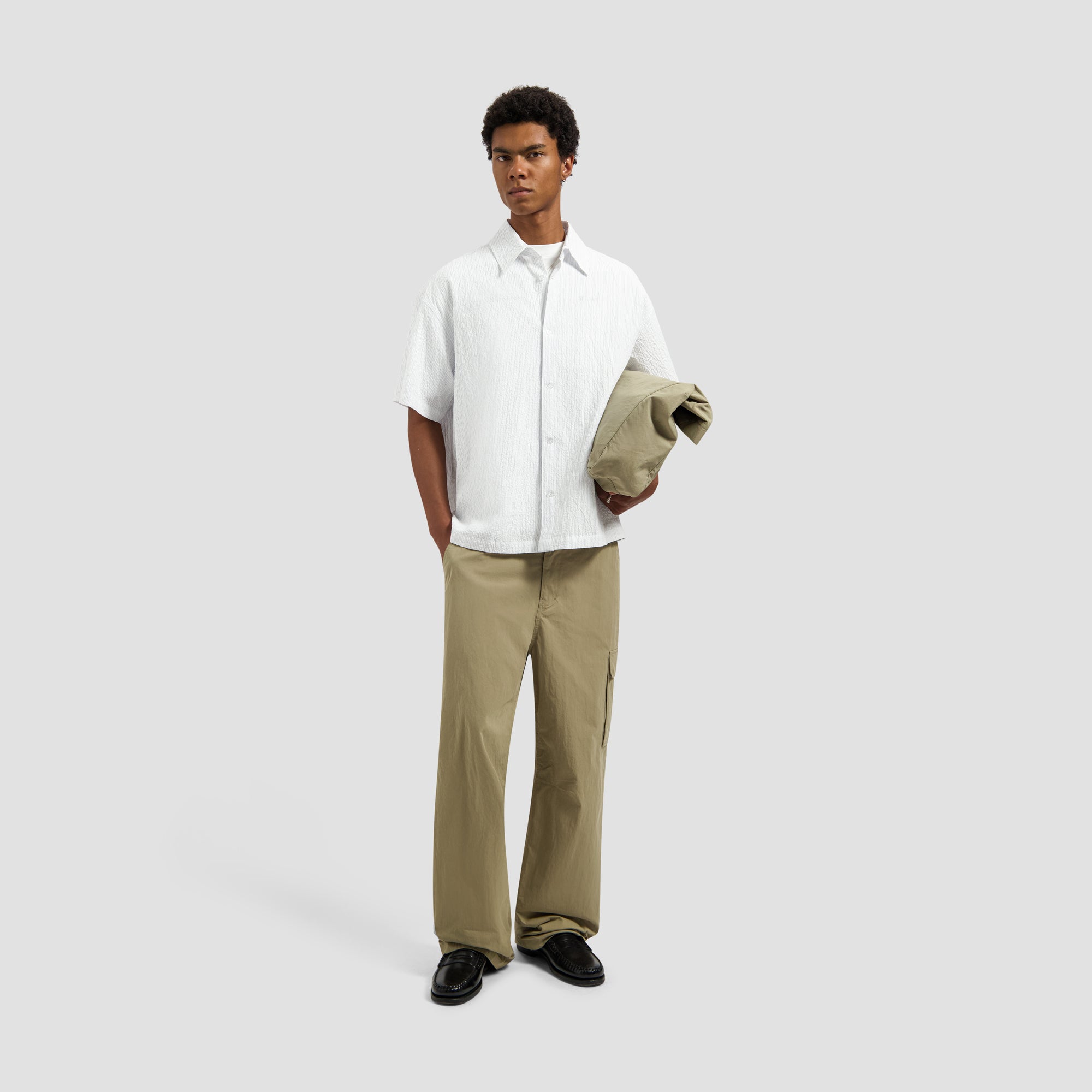 Stripe Boxy SS Shirt - Optical White