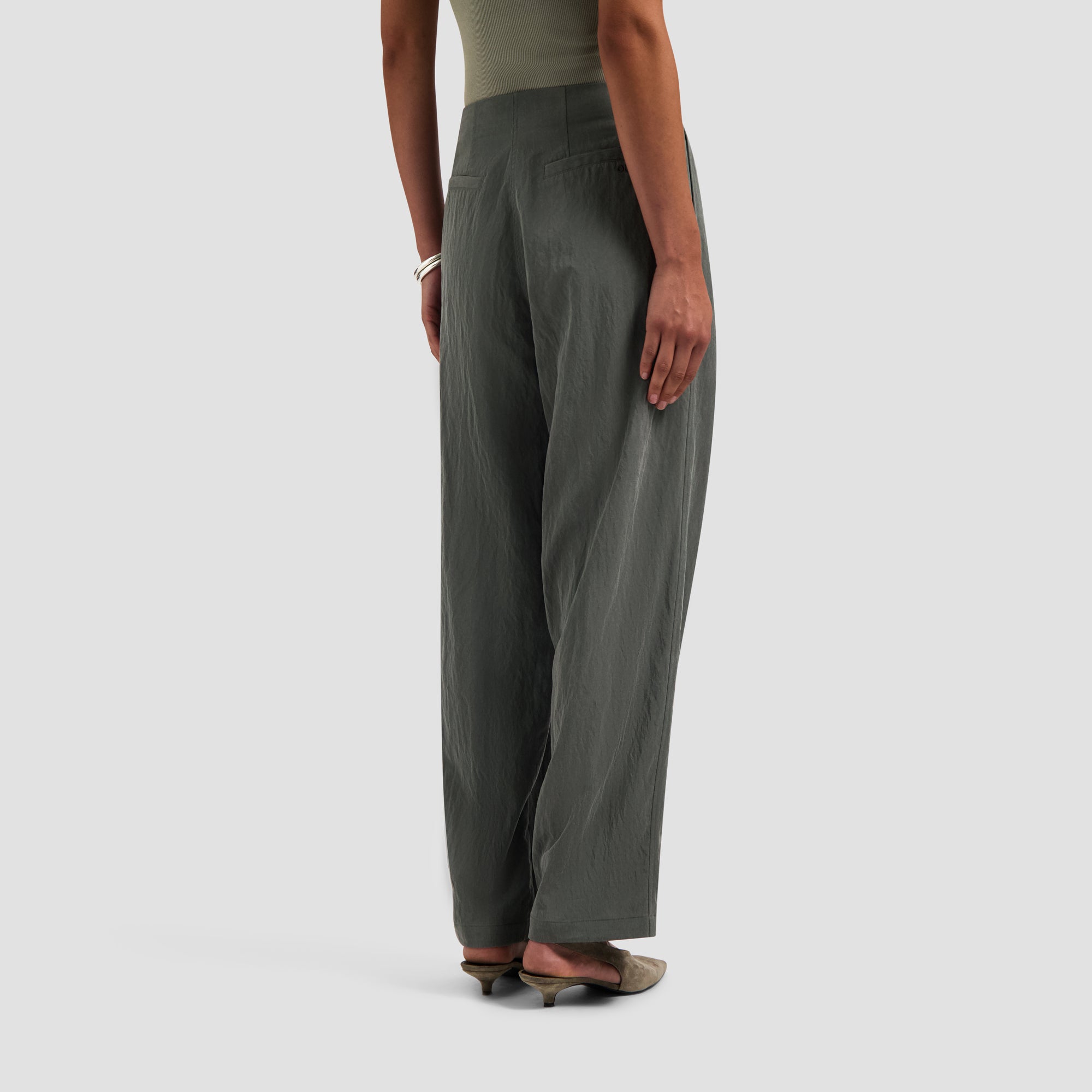 Crinkled Barrel Leg Pant - Tradewinds