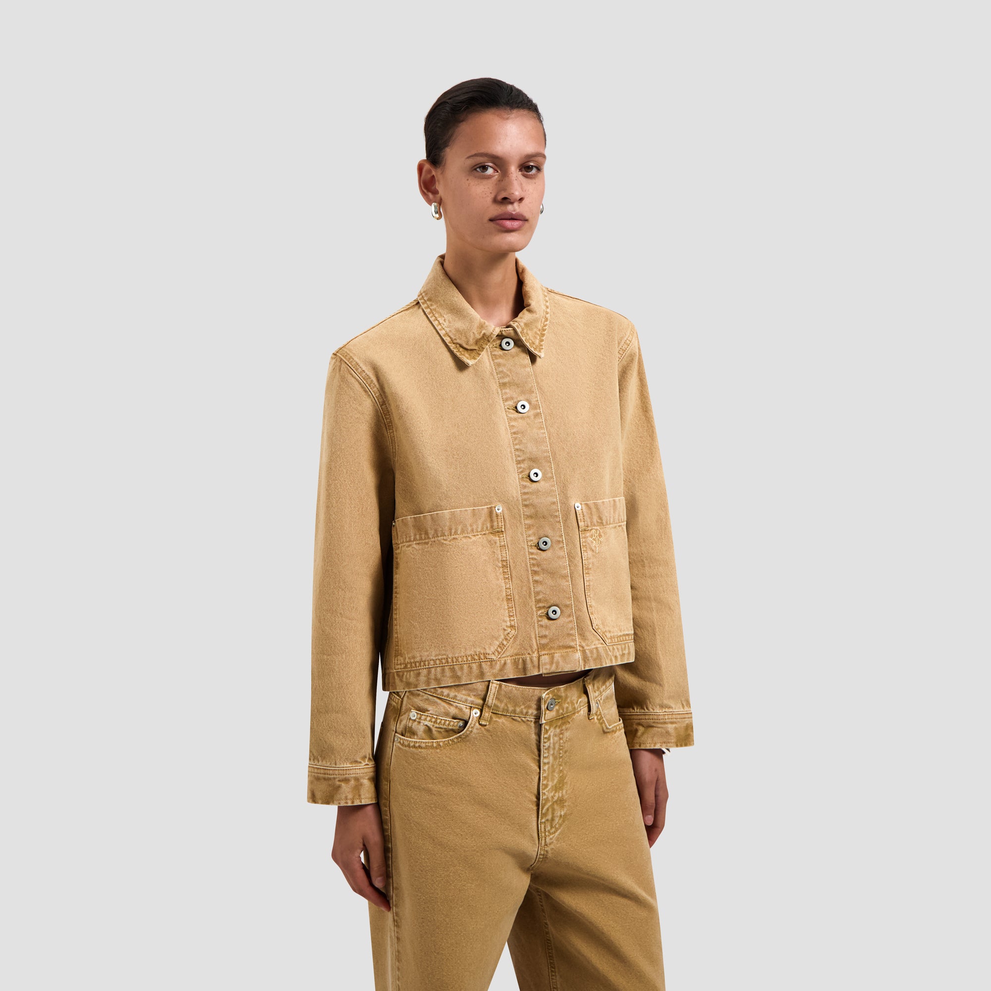 Monogram Washed Canvas Jacket - Medal Bronze
