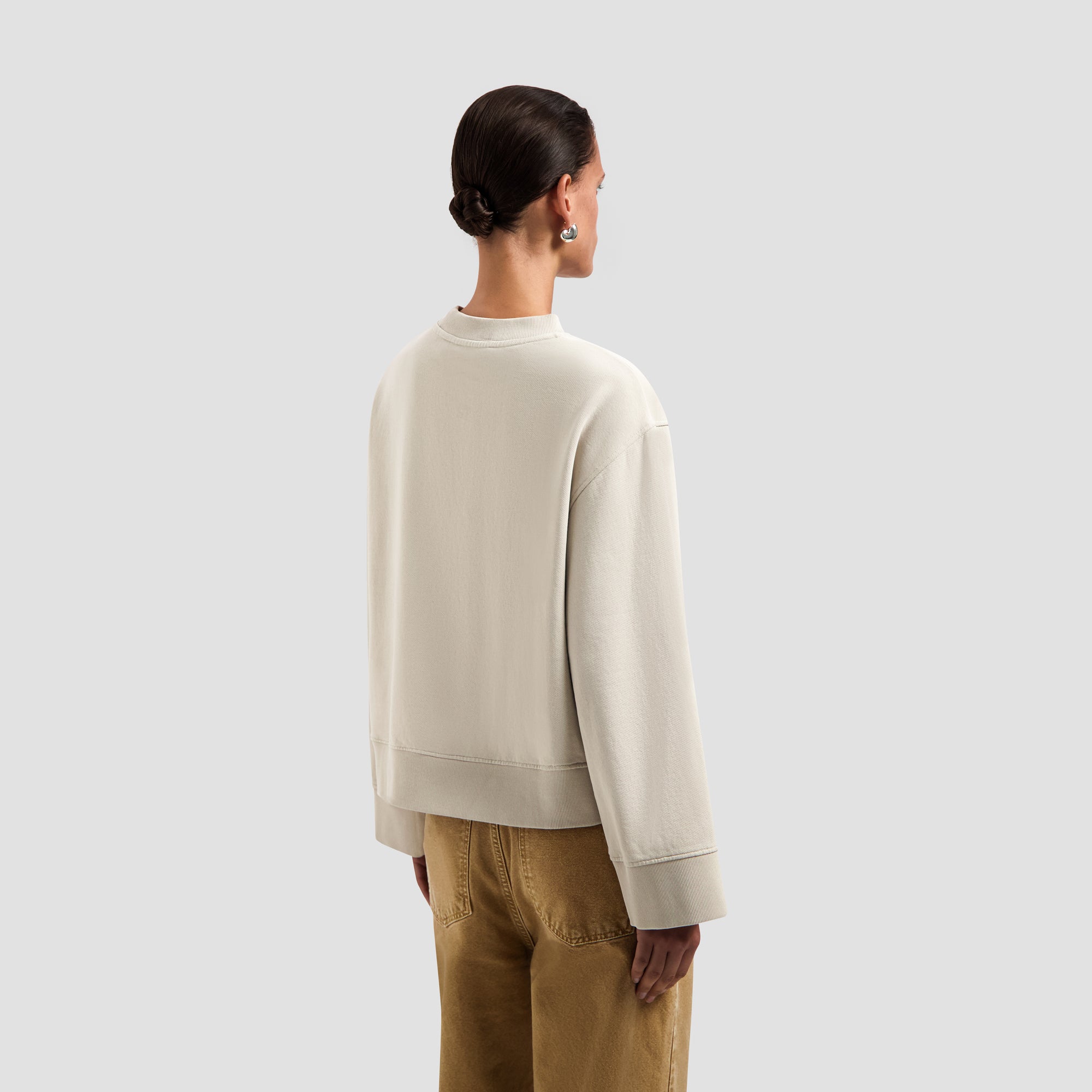 Brushstroke Graphic Crewneck - Cement