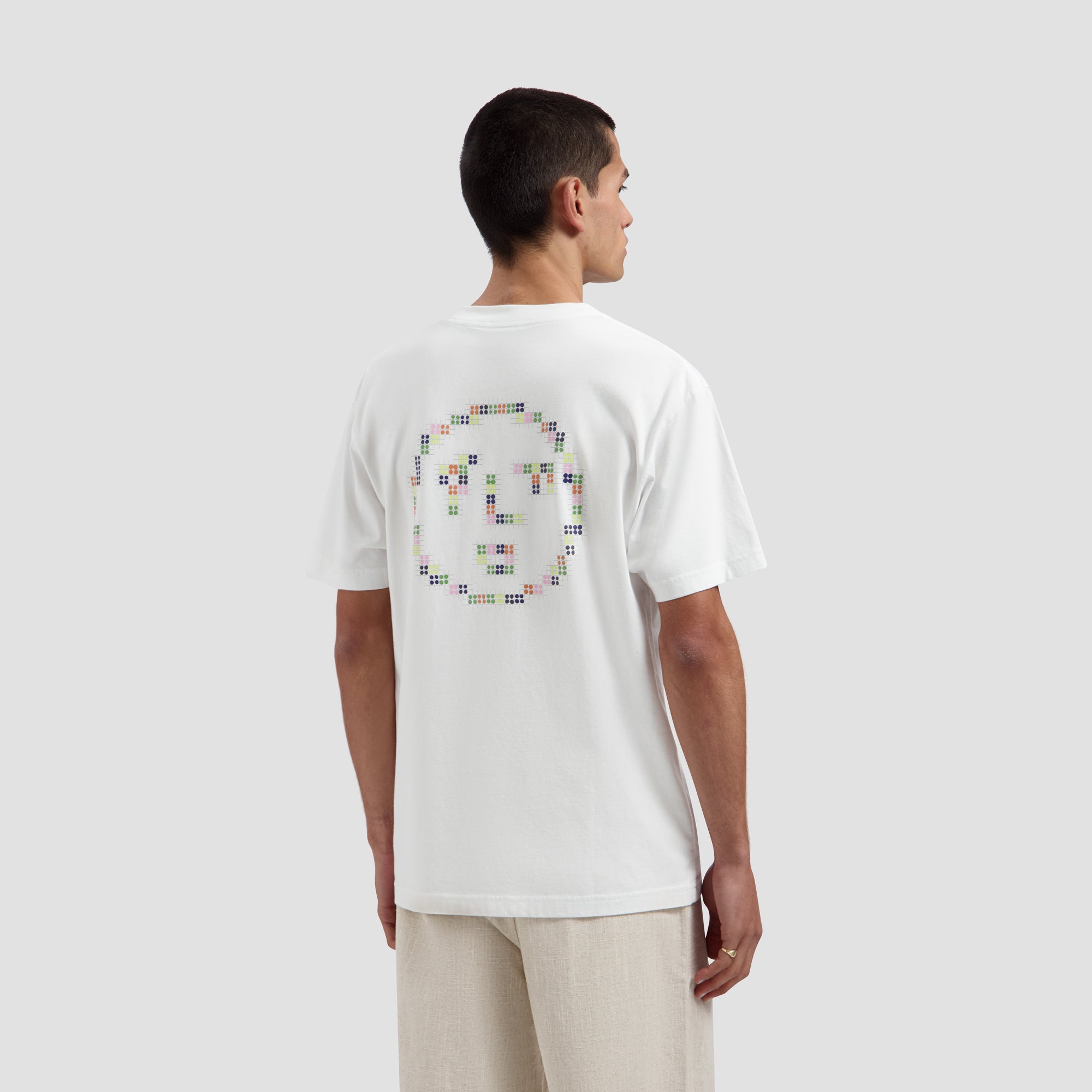 Dotted Face Tee - Optical White