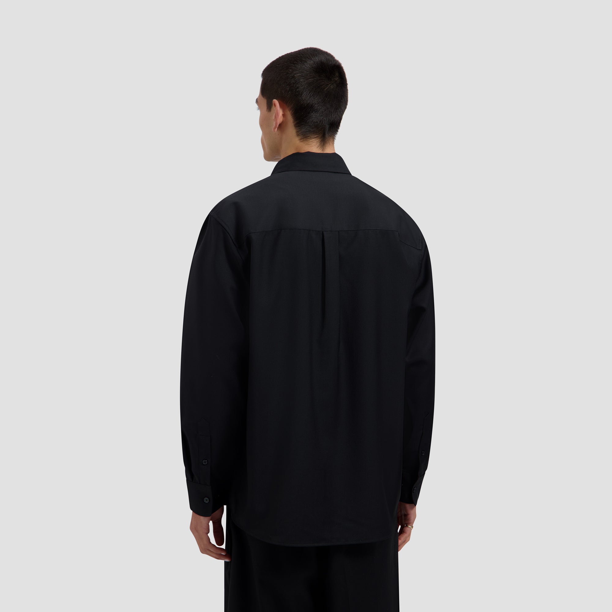 Tropical Wool Blend Shirt - Black