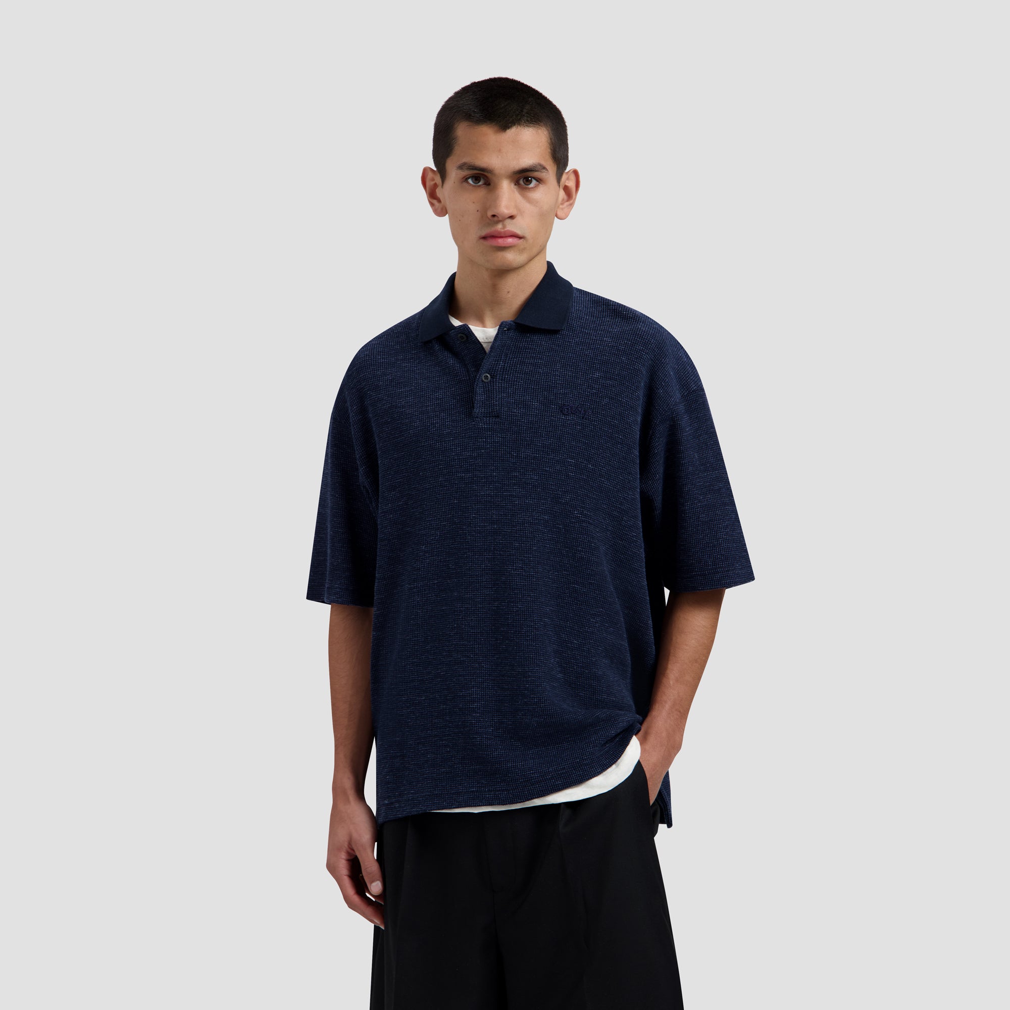 Signature Texture Polo - Navy