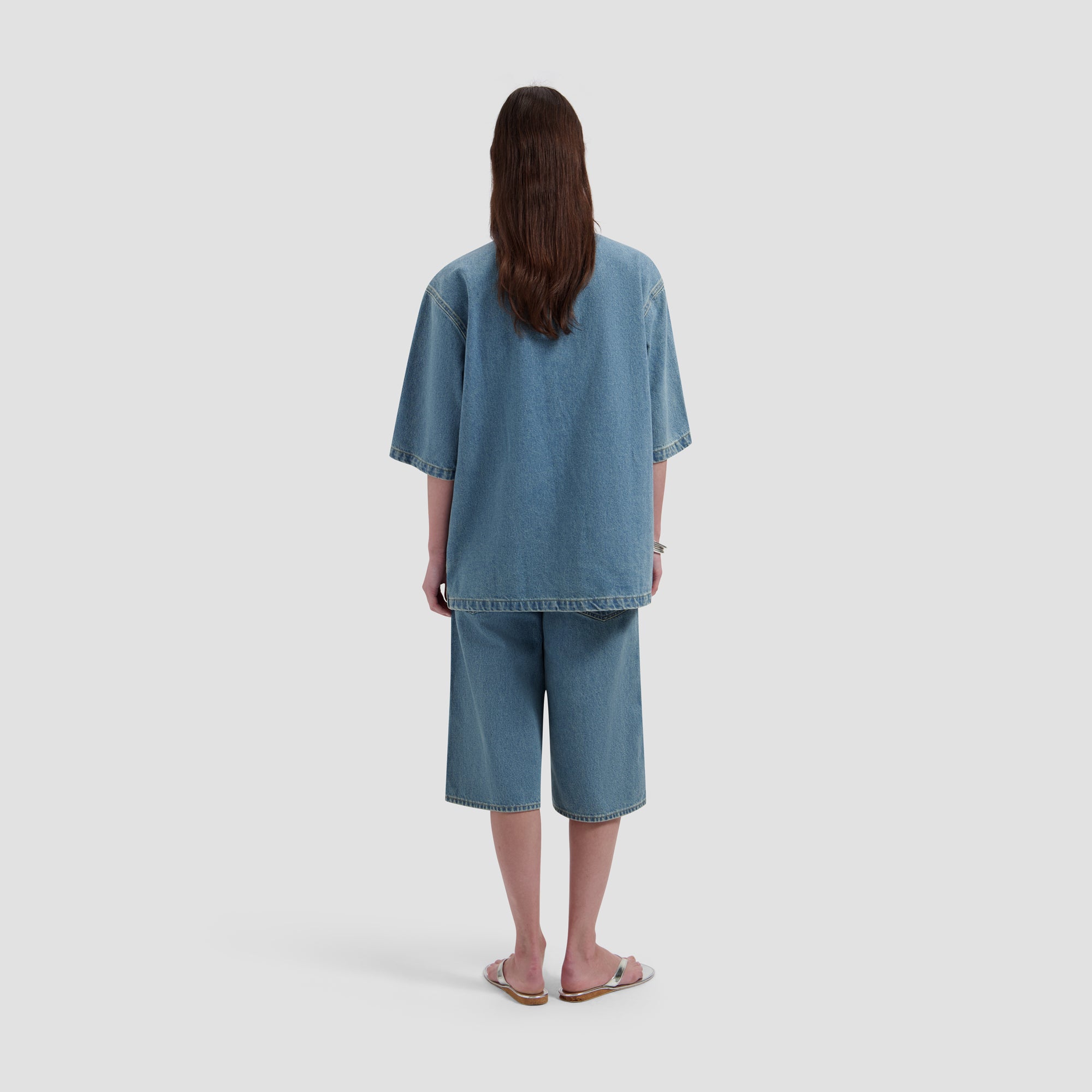 Monogram SS Denim Jacket - Light Indigo