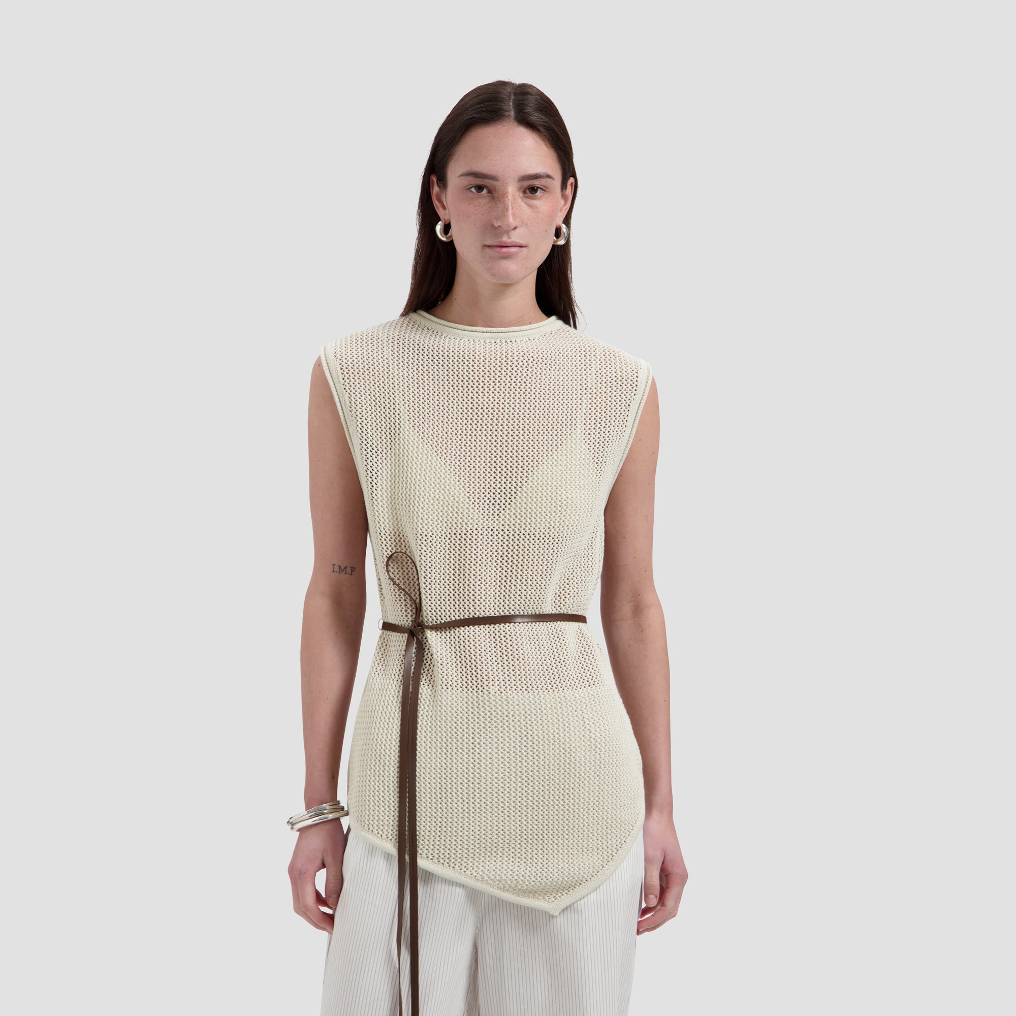 Open Knit Top - Cement