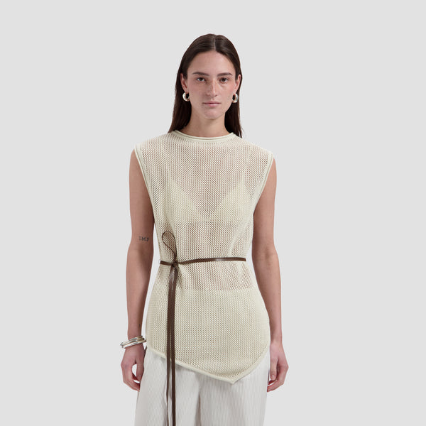 Open Knit Top - Cement