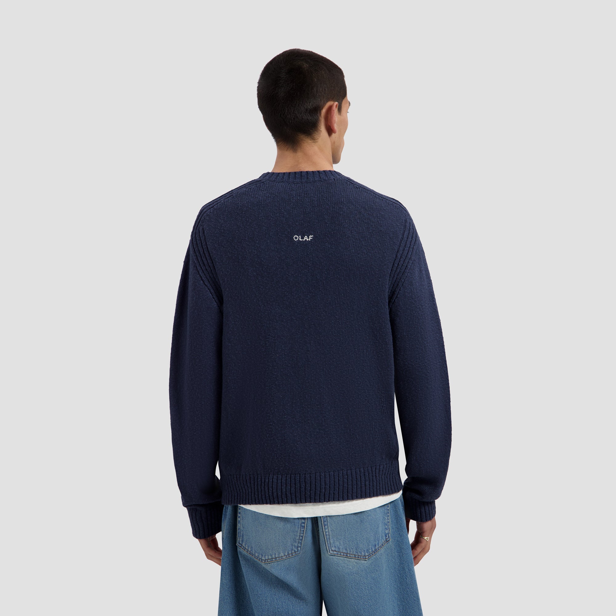 Essential Knitted Crewneck - Navy