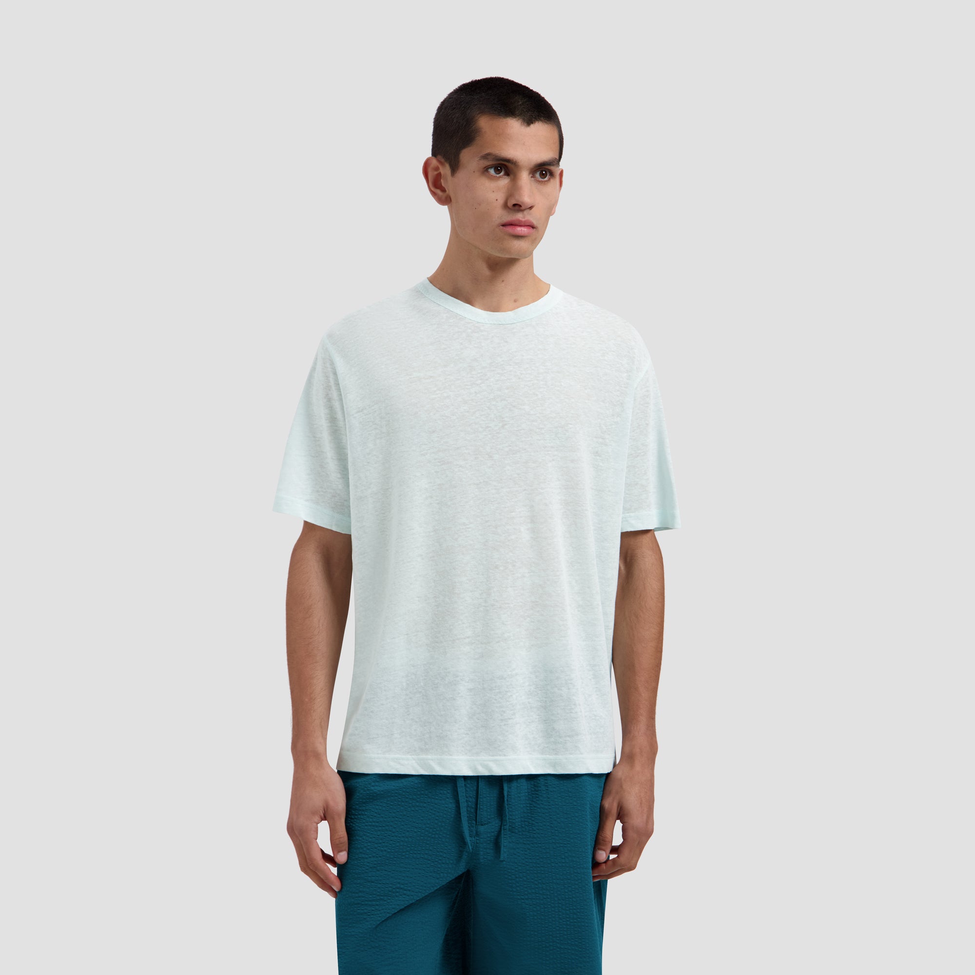 Essential Cotton Linen Tee - Salt Air