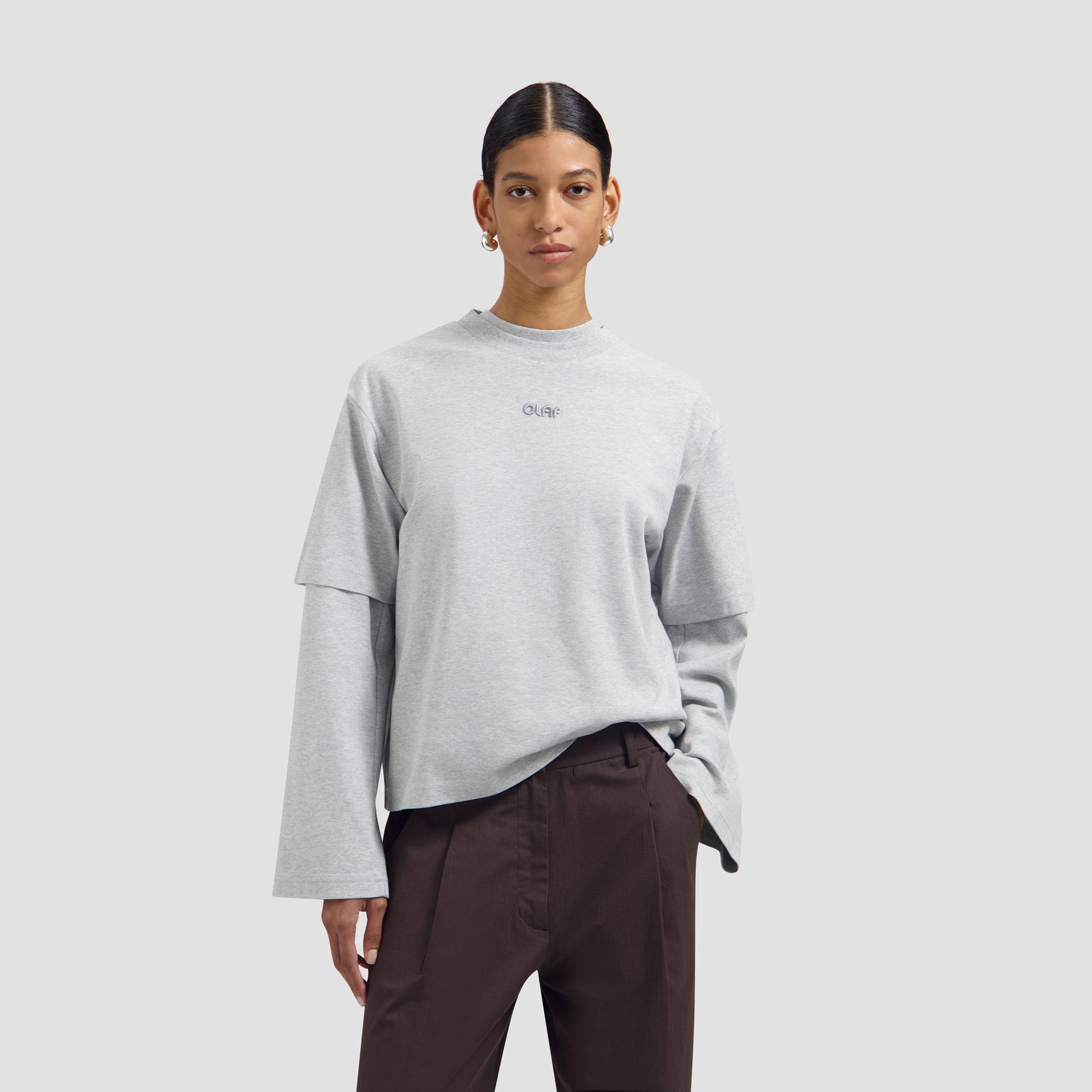 Retro Logo Boxy Tee - Heather Grey