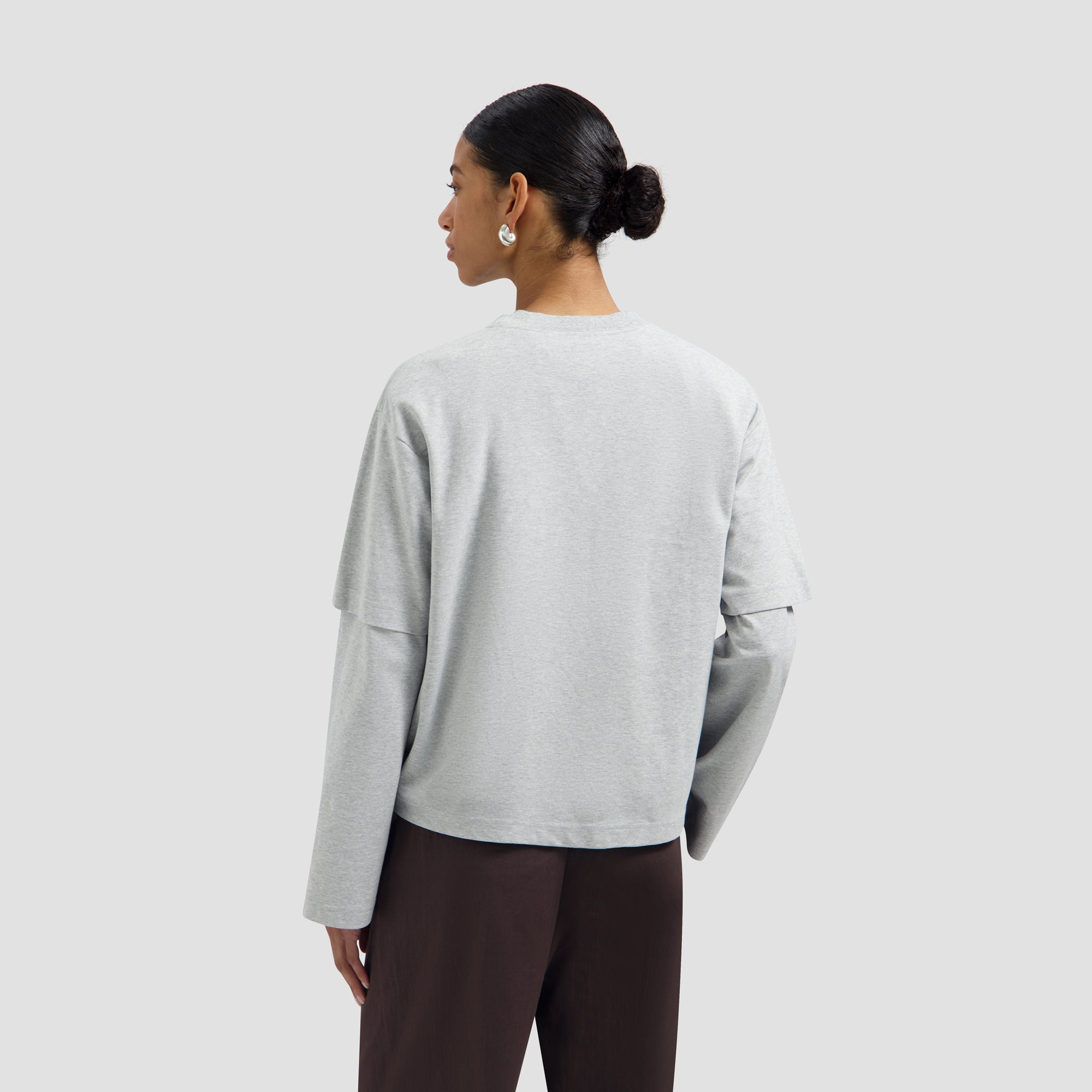 Retro Logo Boxy Tee - Heather Grey