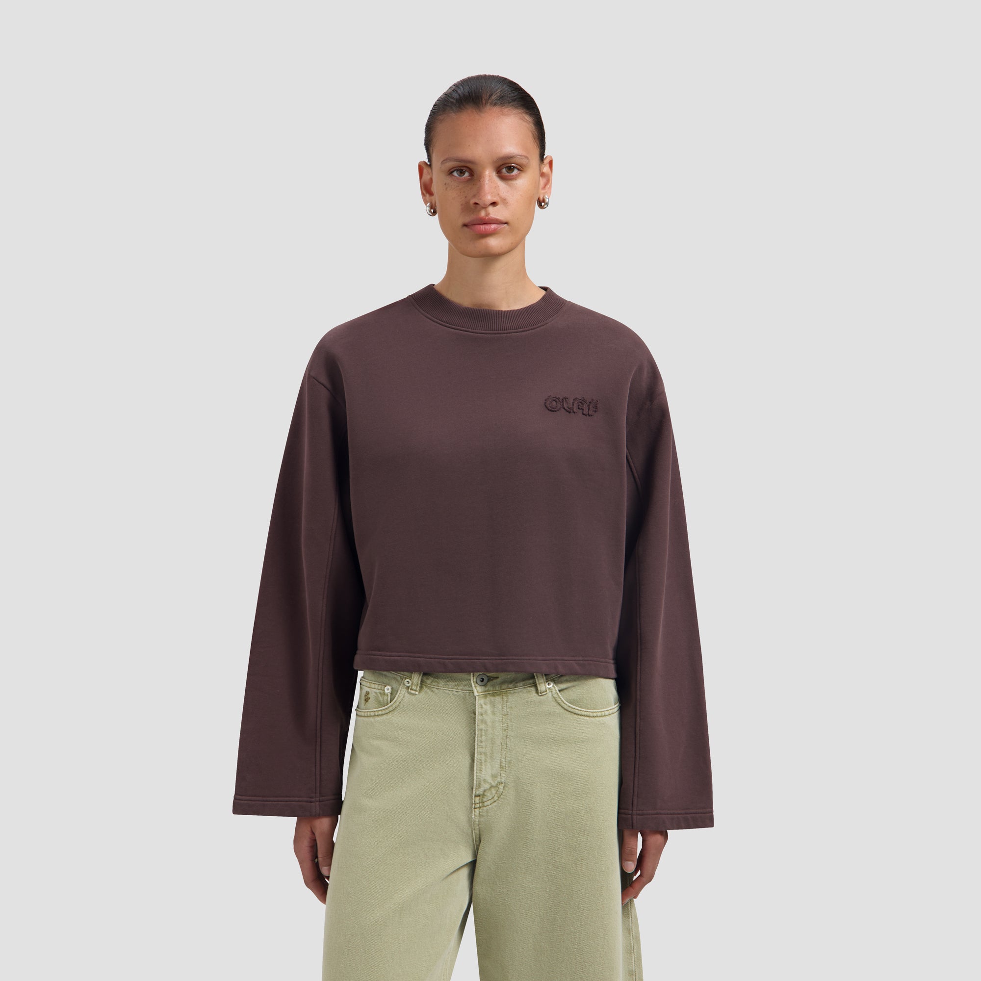 Retro Logo Crewneck - Chocolate Plum