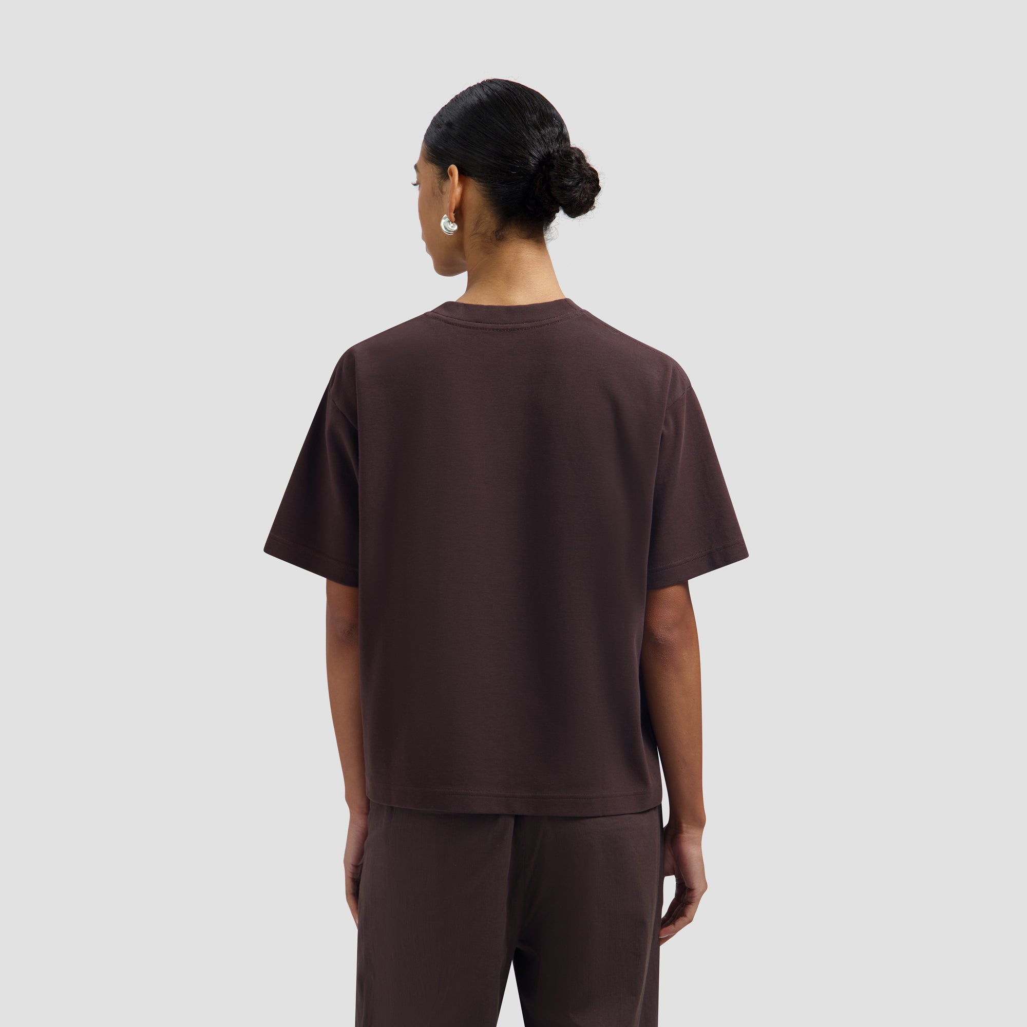 Retro Logo Boxy Tee - Chocolate Plum