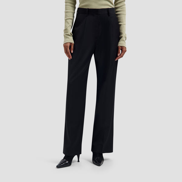 Wool Tailored Trousers - Black