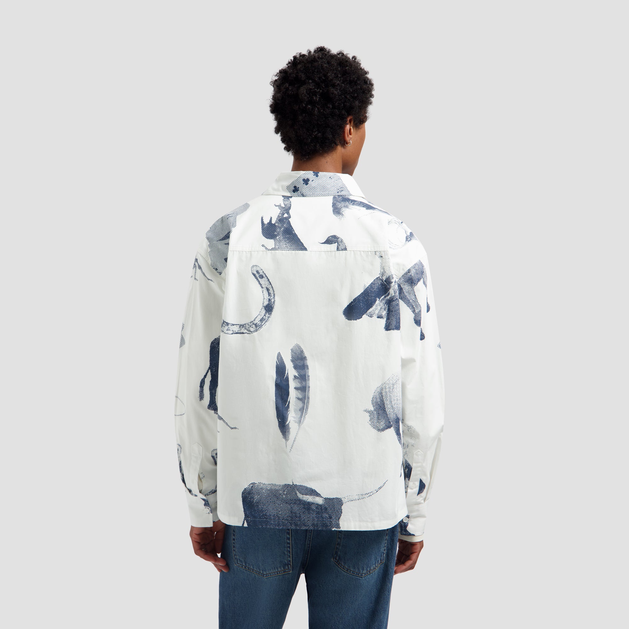 Cowboy AOP Boxy Tee White/Navy
