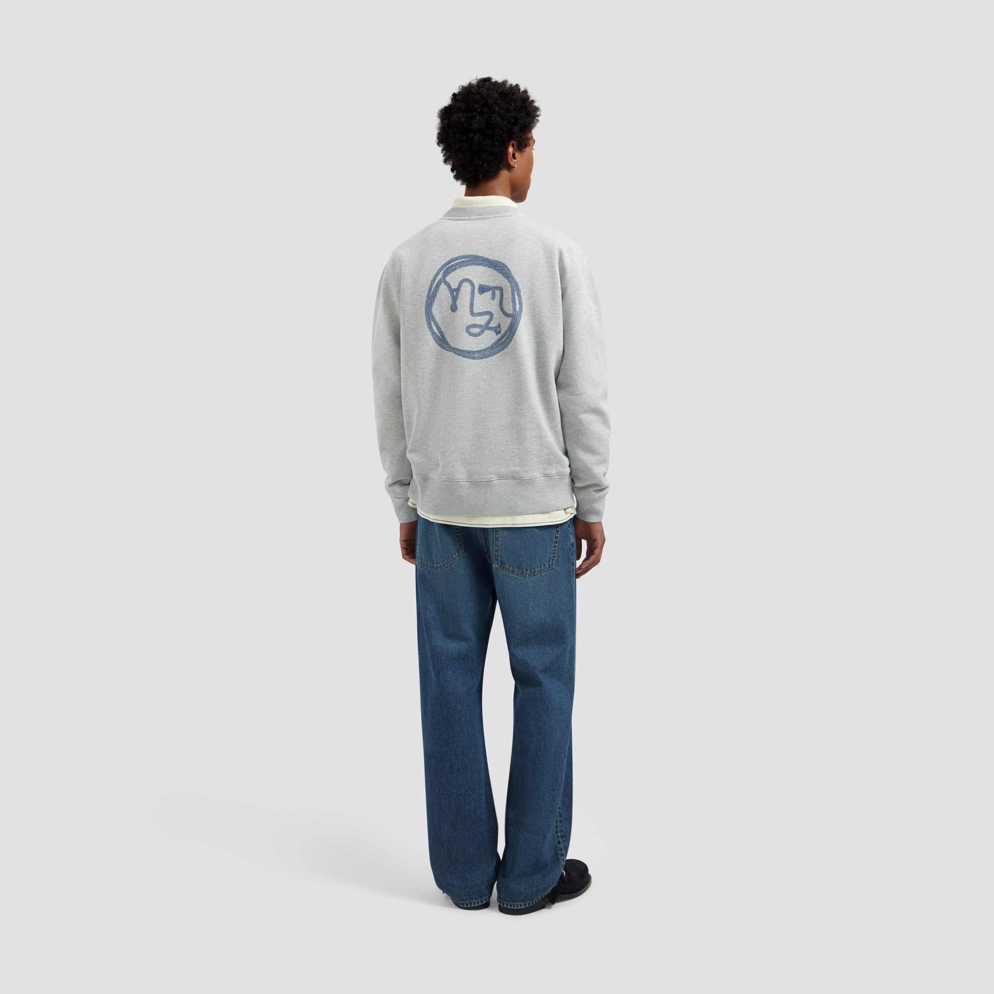 Lasso Face Crewneck - Heather Grey