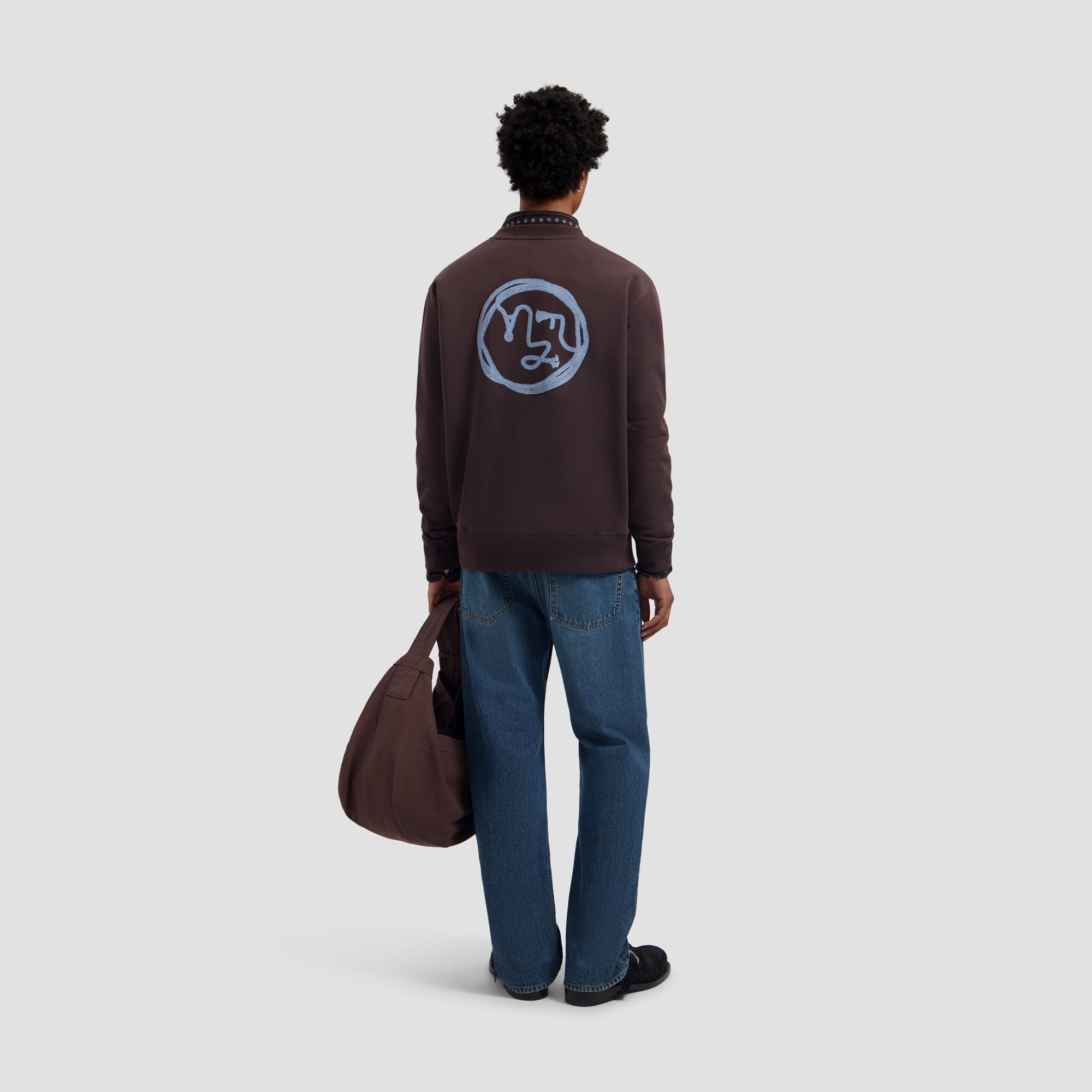 Lasso Face Crewneck - Chocolate Plum
