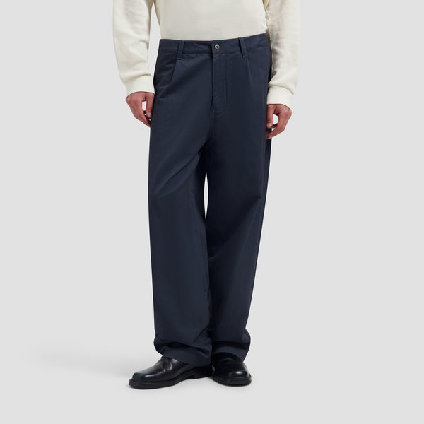 Washed Barrel Leg Pant - Navy